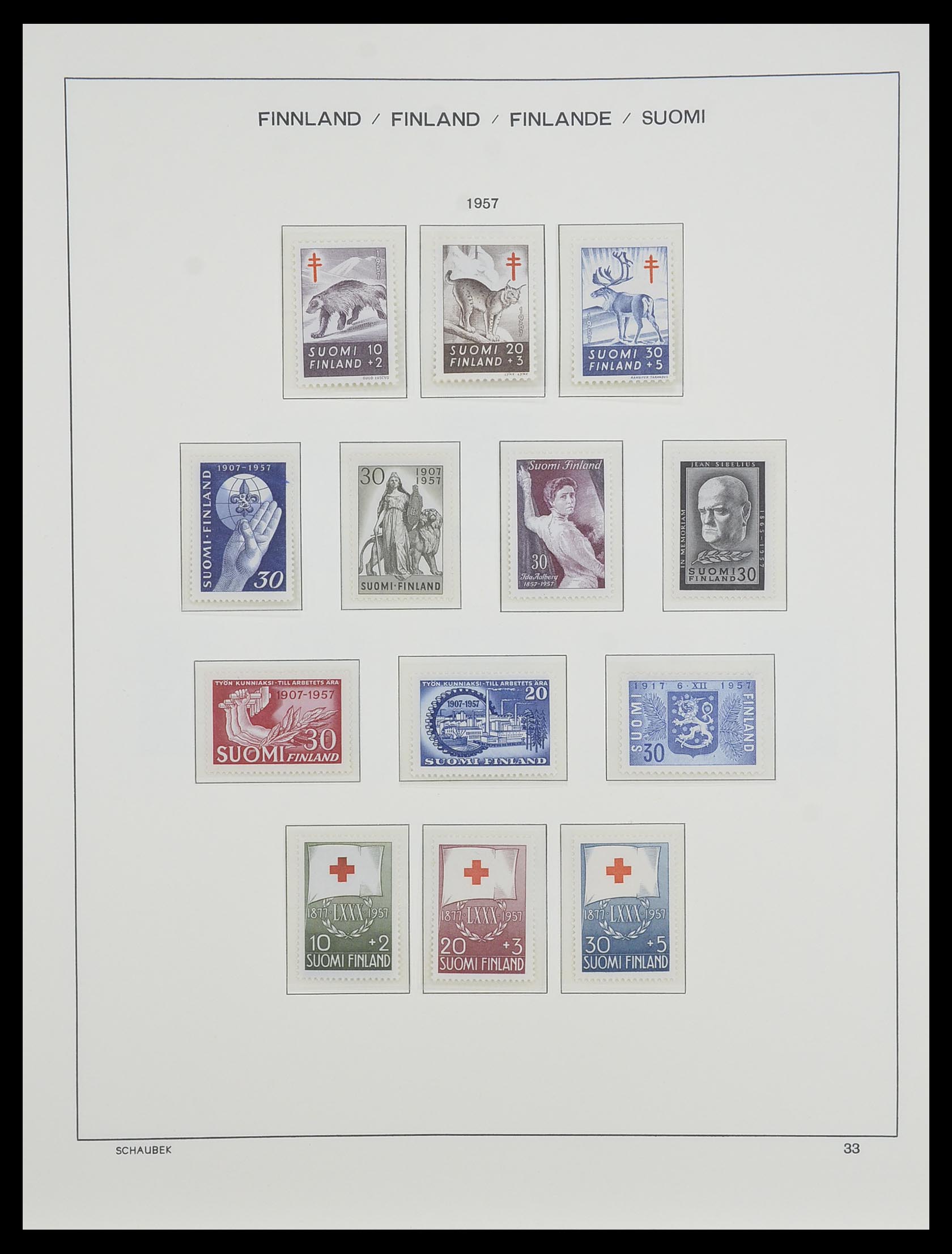 33547 043 - Postzegelverzameling 33547 Finland 1860-2000.