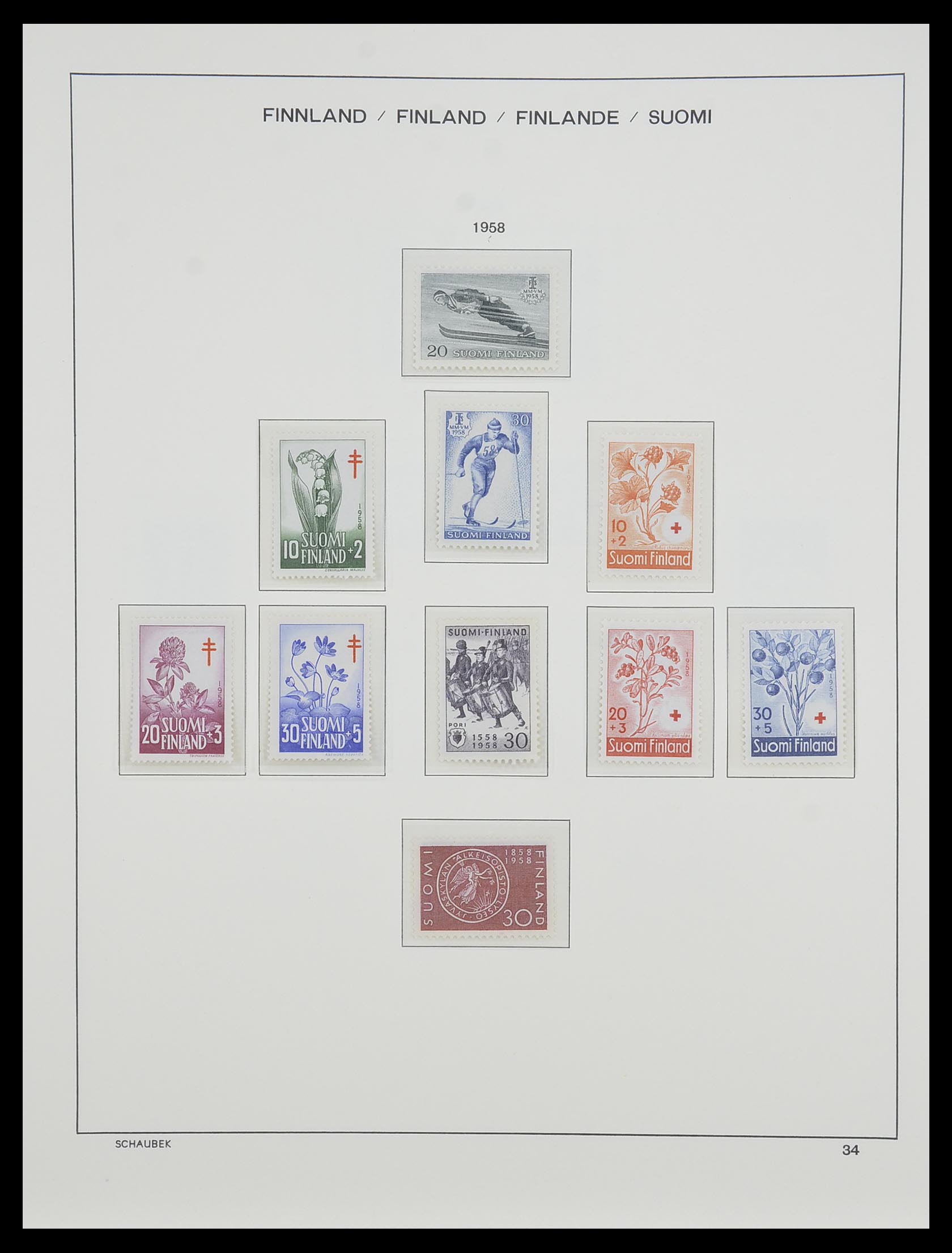 33547 044 - Postzegelverzameling 33547 Finland 1860-2000.