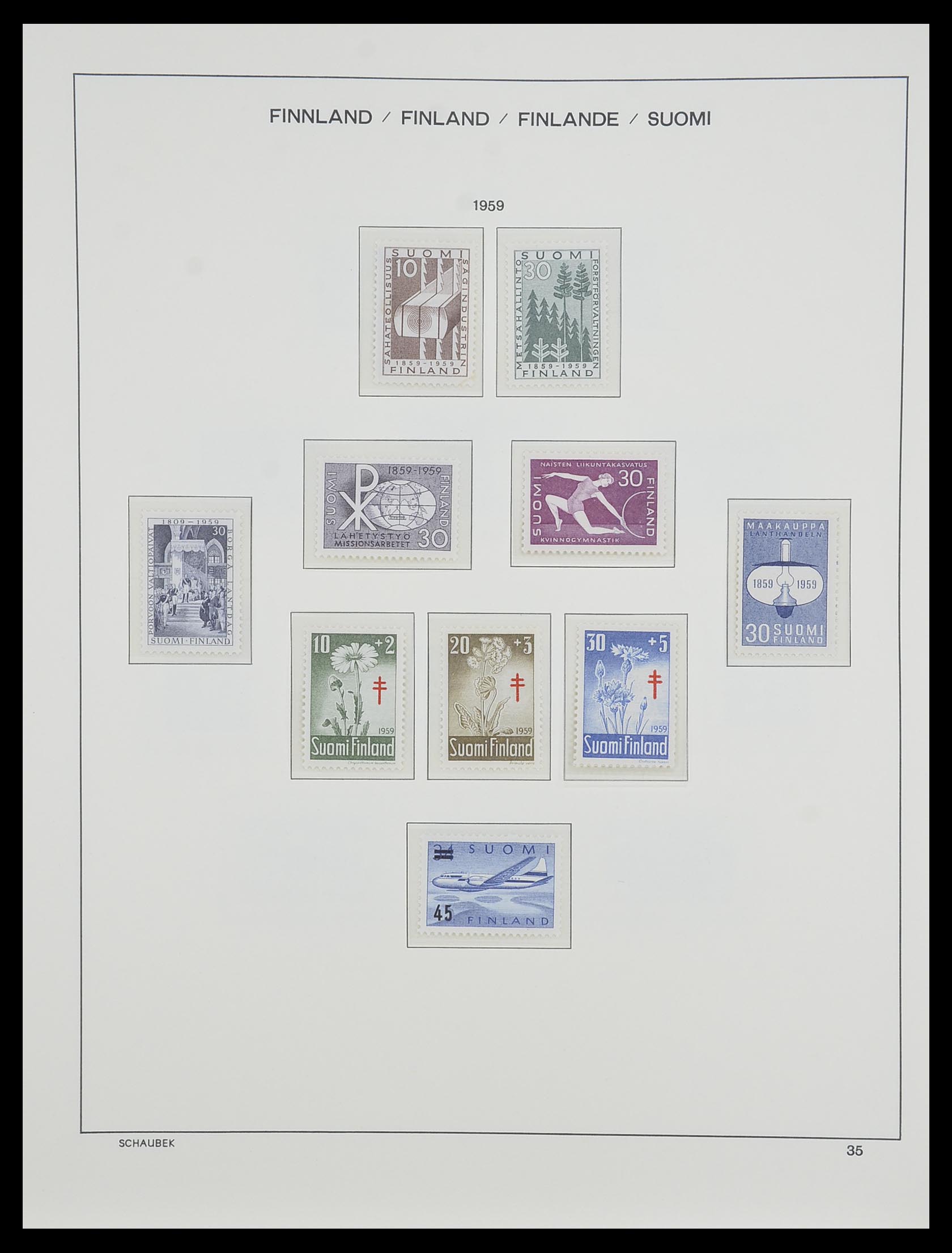 33547 045 - Postzegelverzameling 33547 Finland 1860-2000.