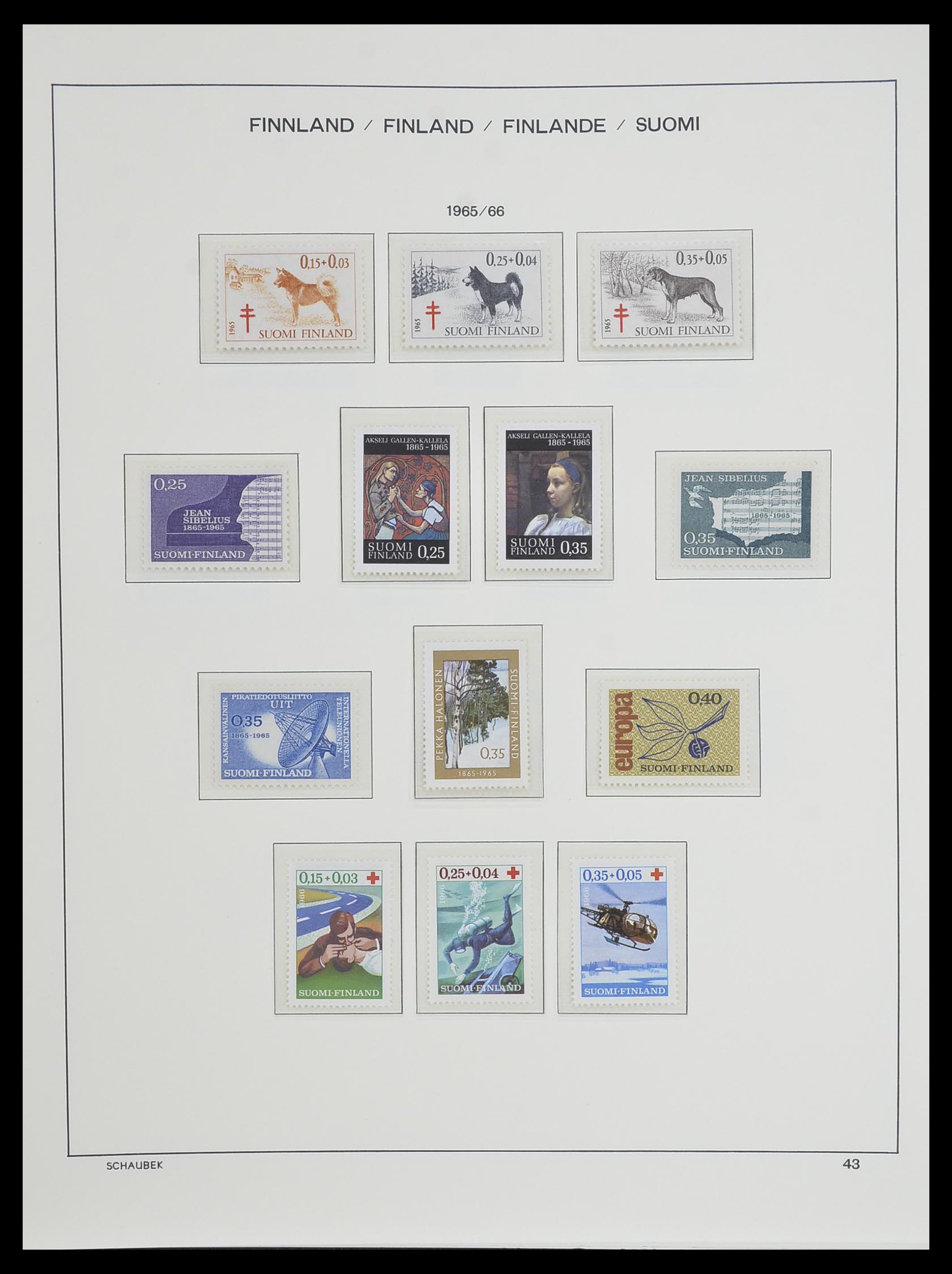 33547 055 - Postzegelverzameling 33547 Finland 1860-2000.