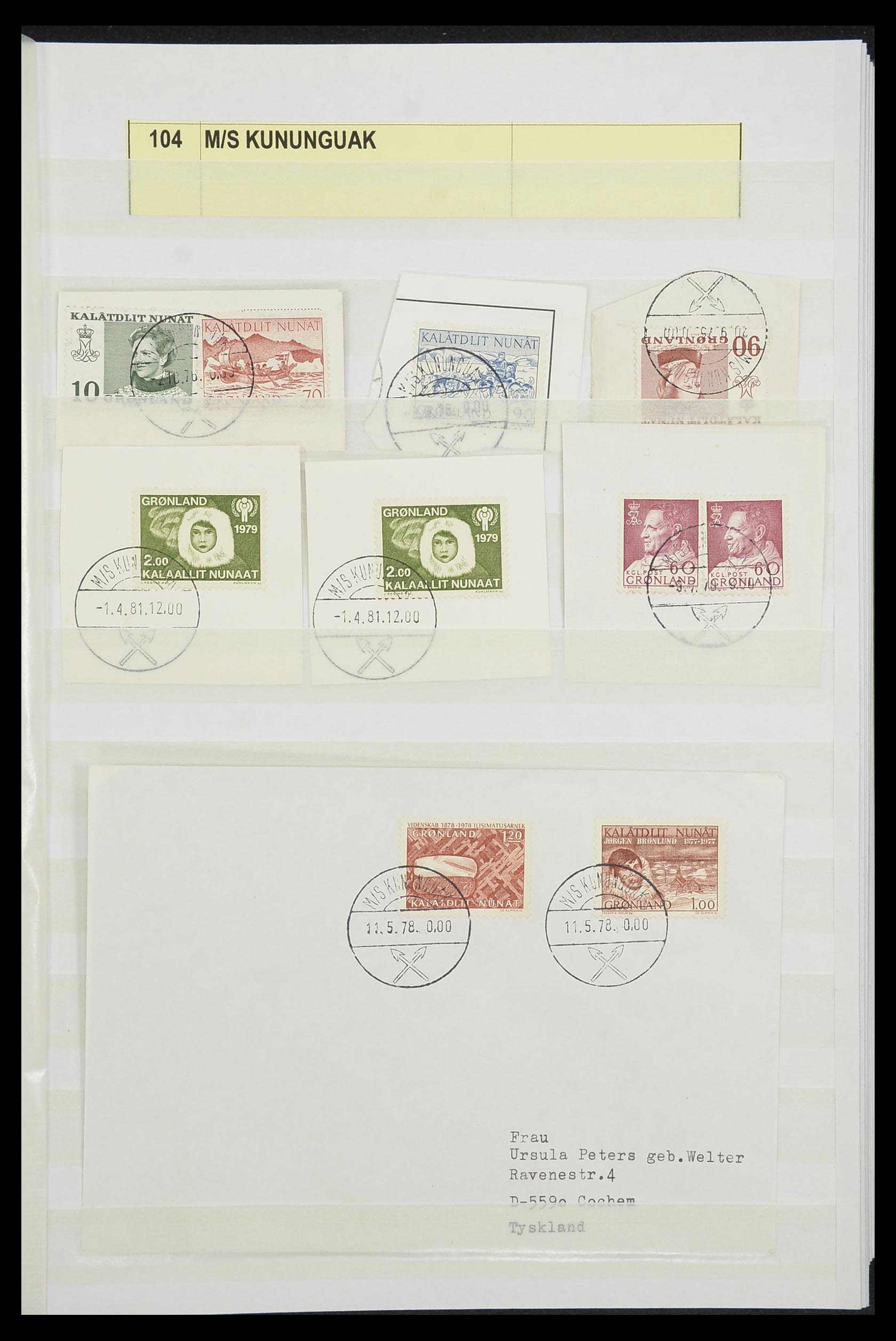33554 003 - Stamp collection 33554 Greenland cancels 1938-2000.