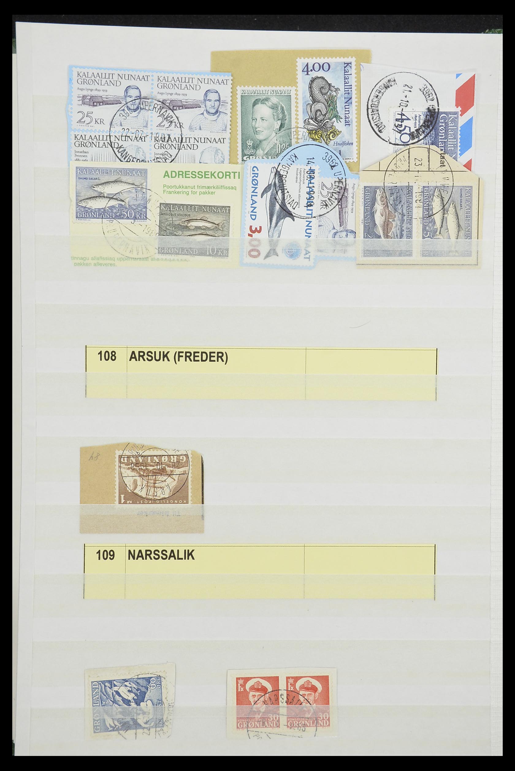 33554 008 - Postzegelverzameling 33554 Groenland stempels 1938-2000.