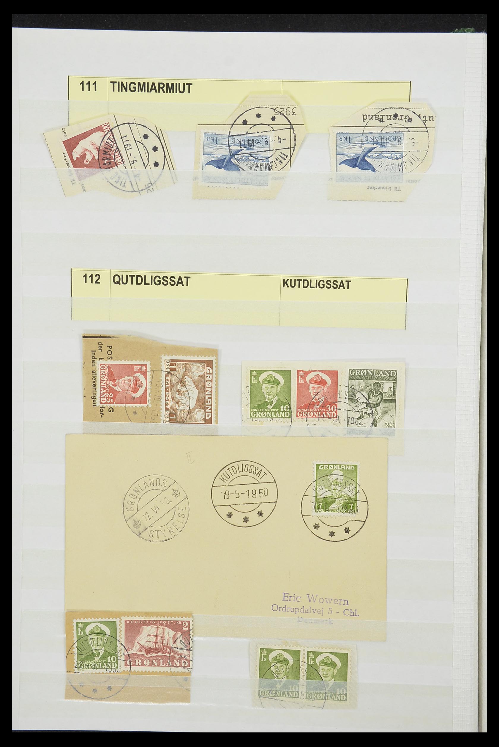 33554 010 - Stamp collection 33554 Greenland cancels 1938-2000.
