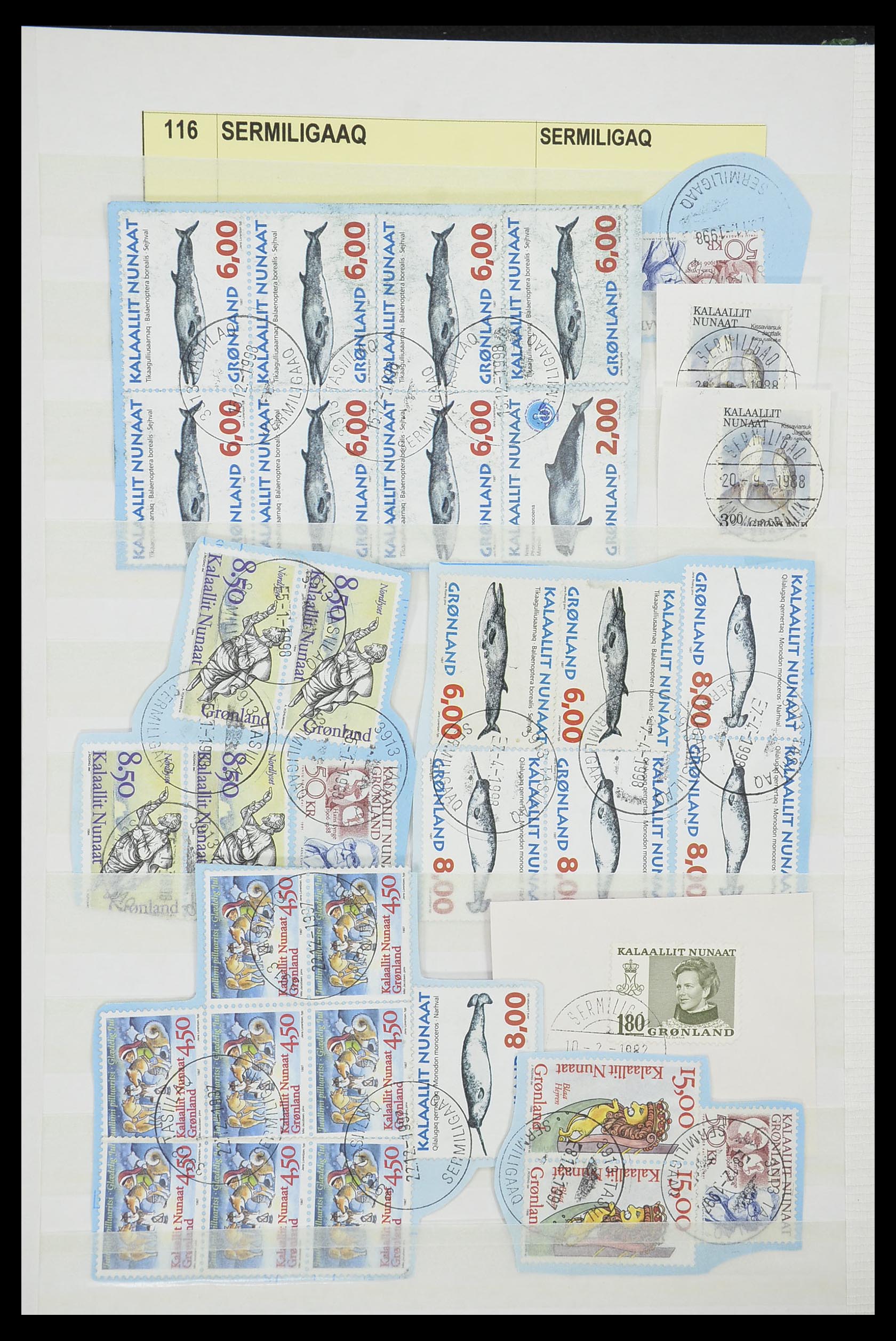 33554 012 - Stamp collection 33554 Greenland cancels 1938-2000.