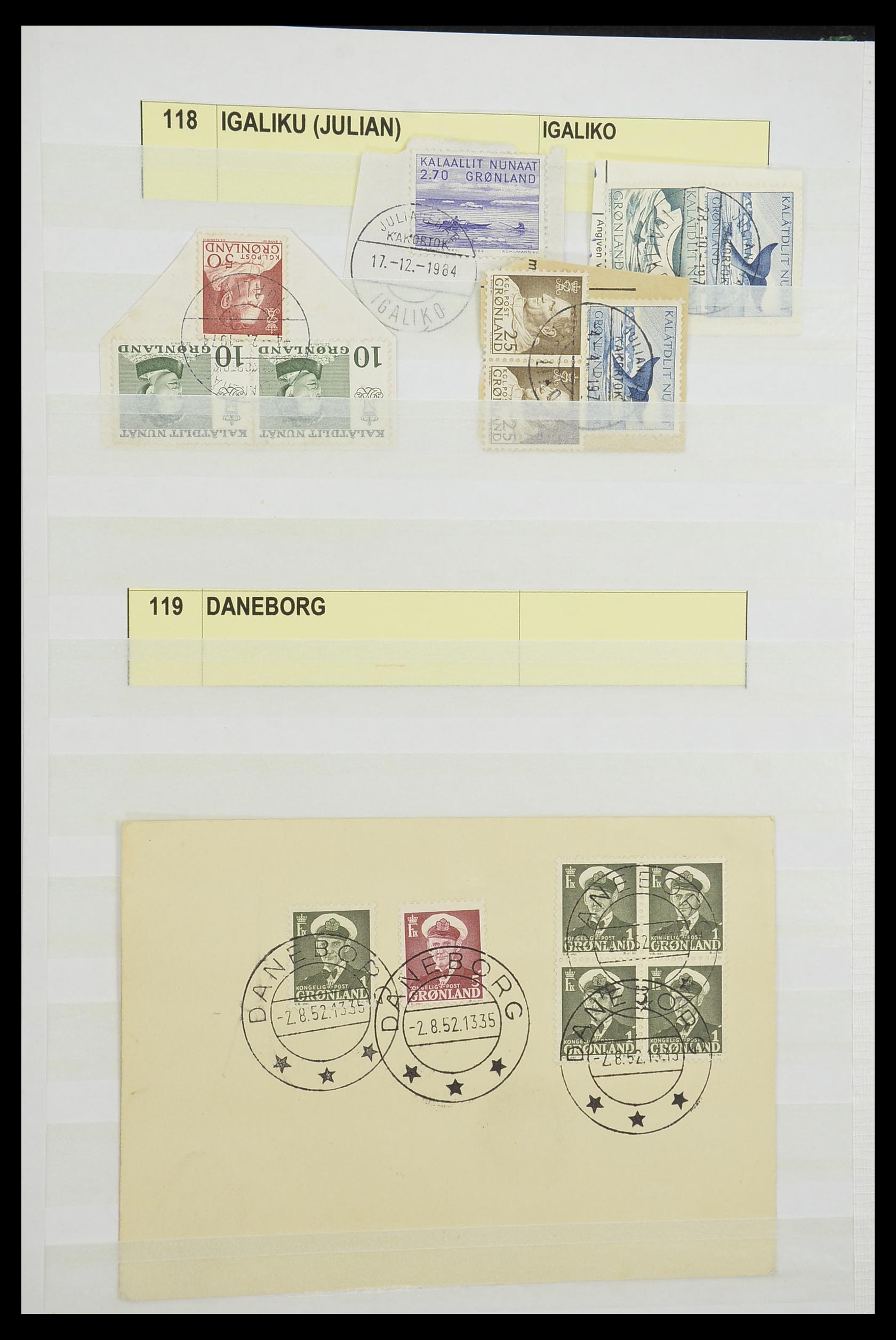 33554 015 - Postzegelverzameling 33554 Groenland stempels 1938-2000.