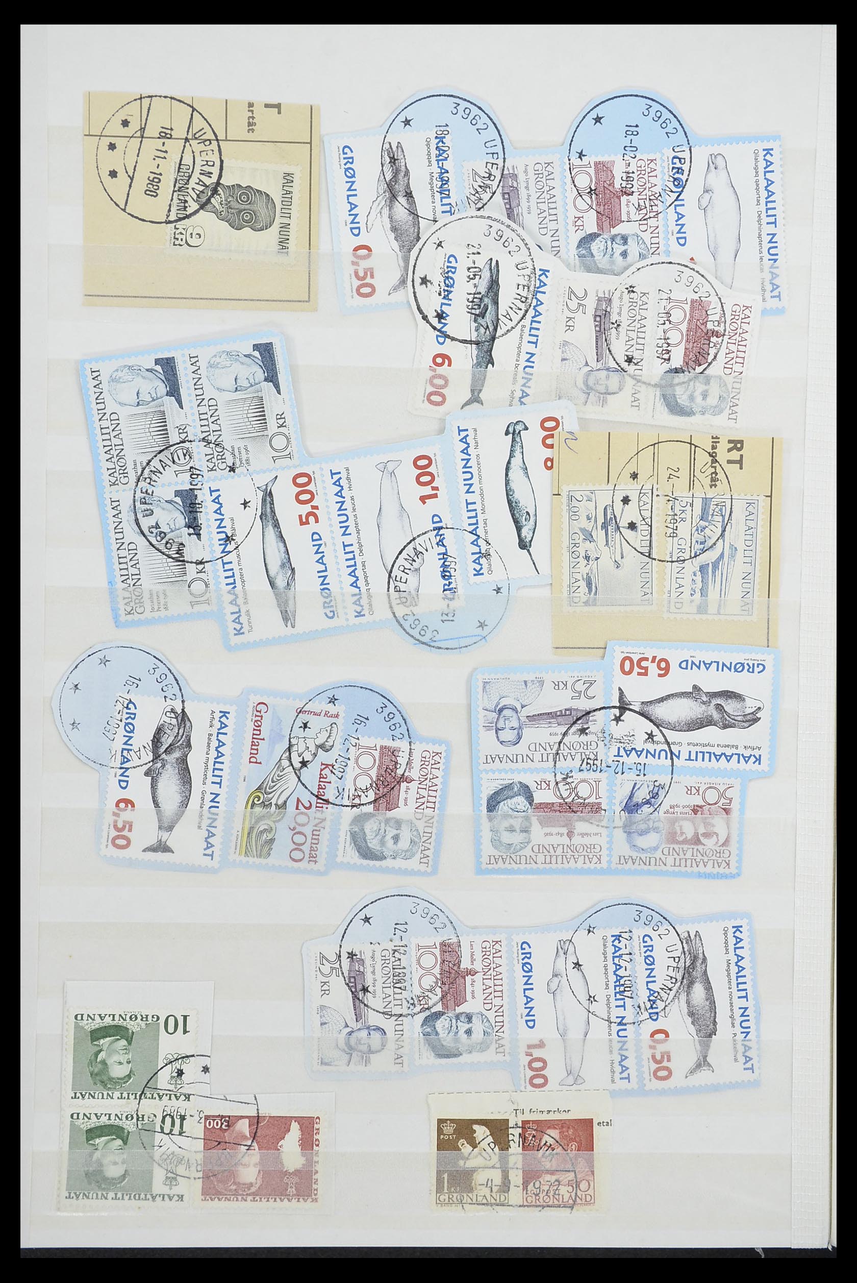 33554 064 - Stamp collection 33554 Greenland cancels 1938-2000.