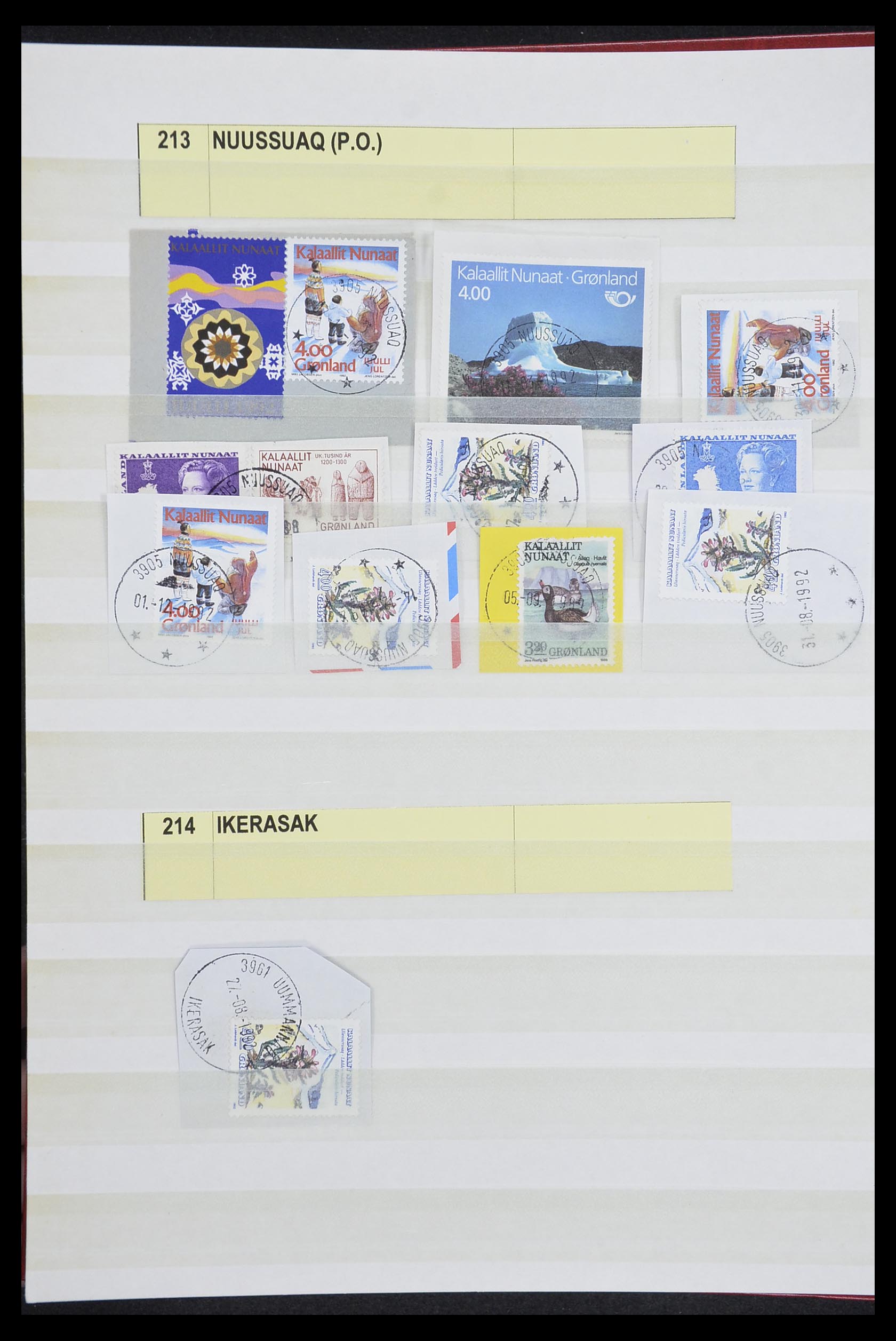 33554 072 - Postzegelverzameling 33554 Groenland stempels 1938-2000.