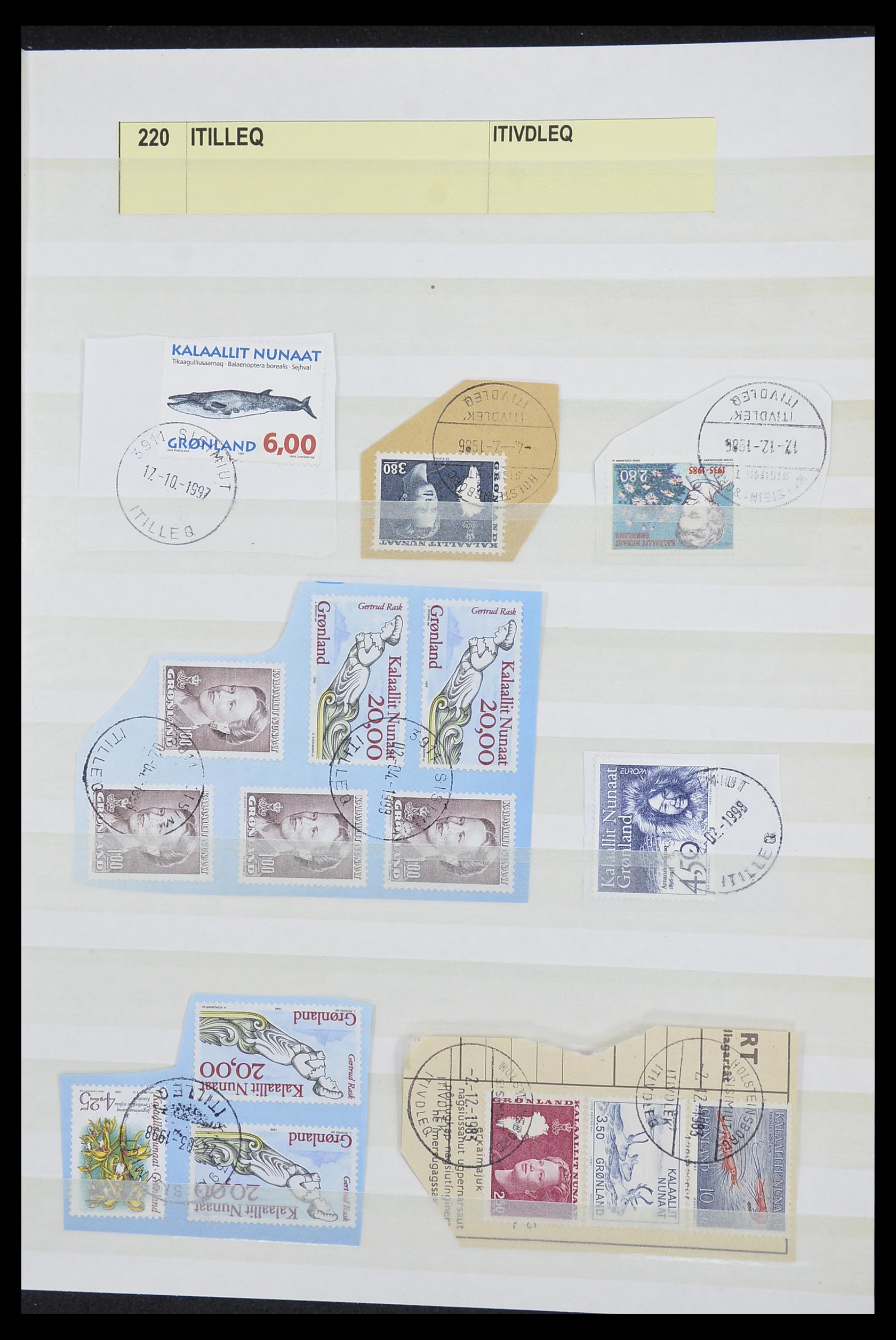 33554 079 - Postzegelverzameling 33554 Groenland stempels 1938-2000.