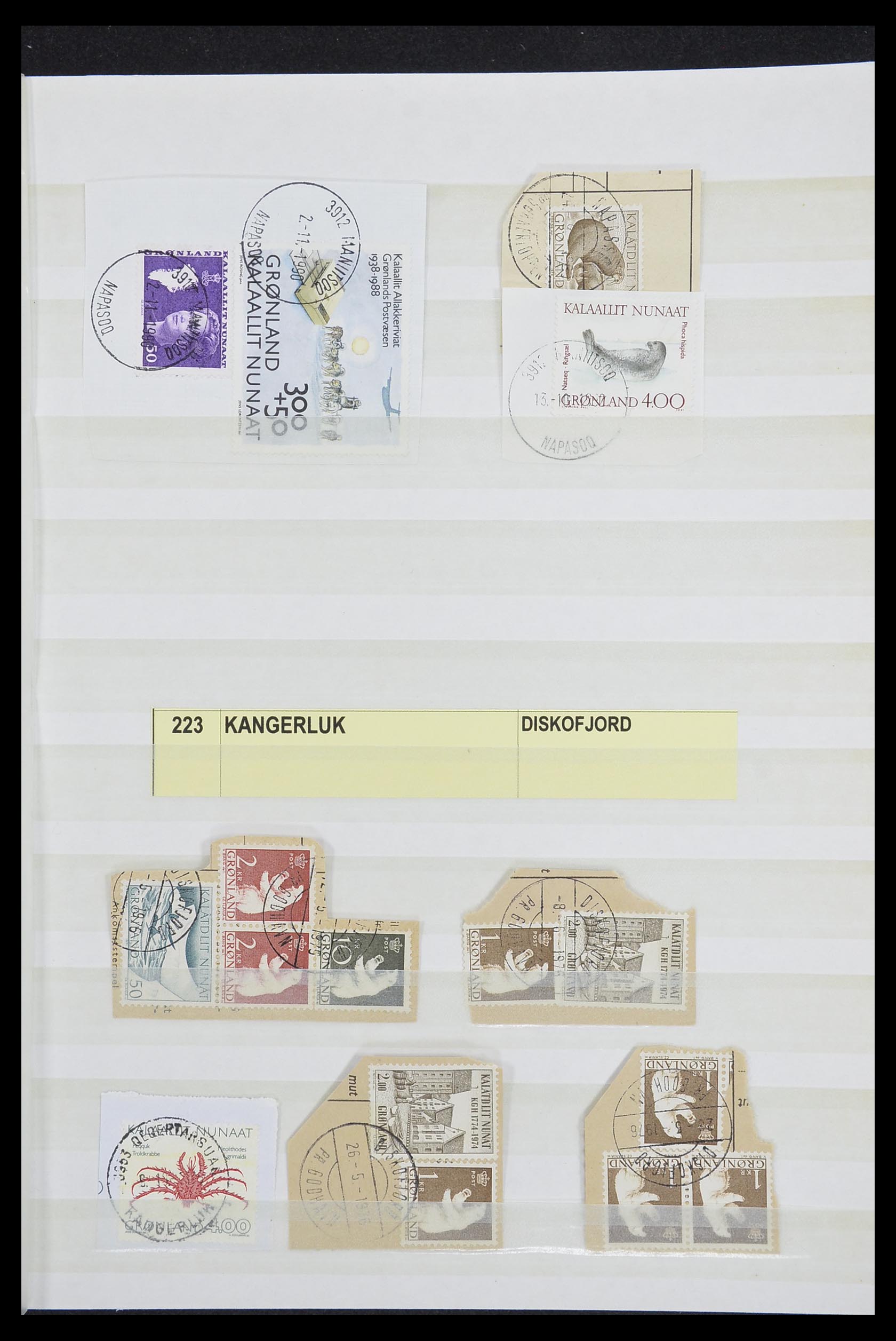 33554 083 - Postzegelverzameling 33554 Groenland stempels 1938-2000.