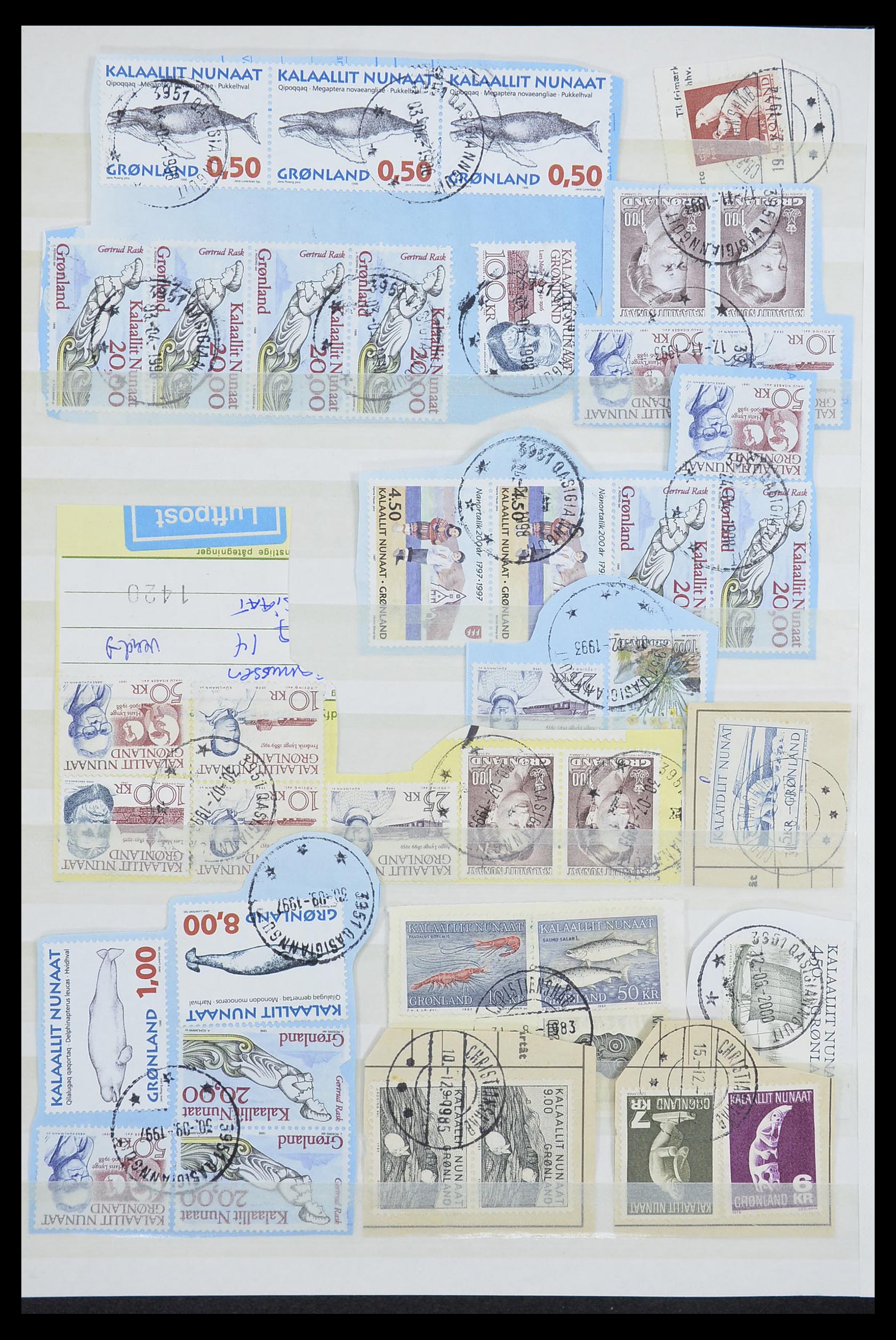 33554 122 - Postzegelverzameling 33554 Groenland stempels 1938-2000.