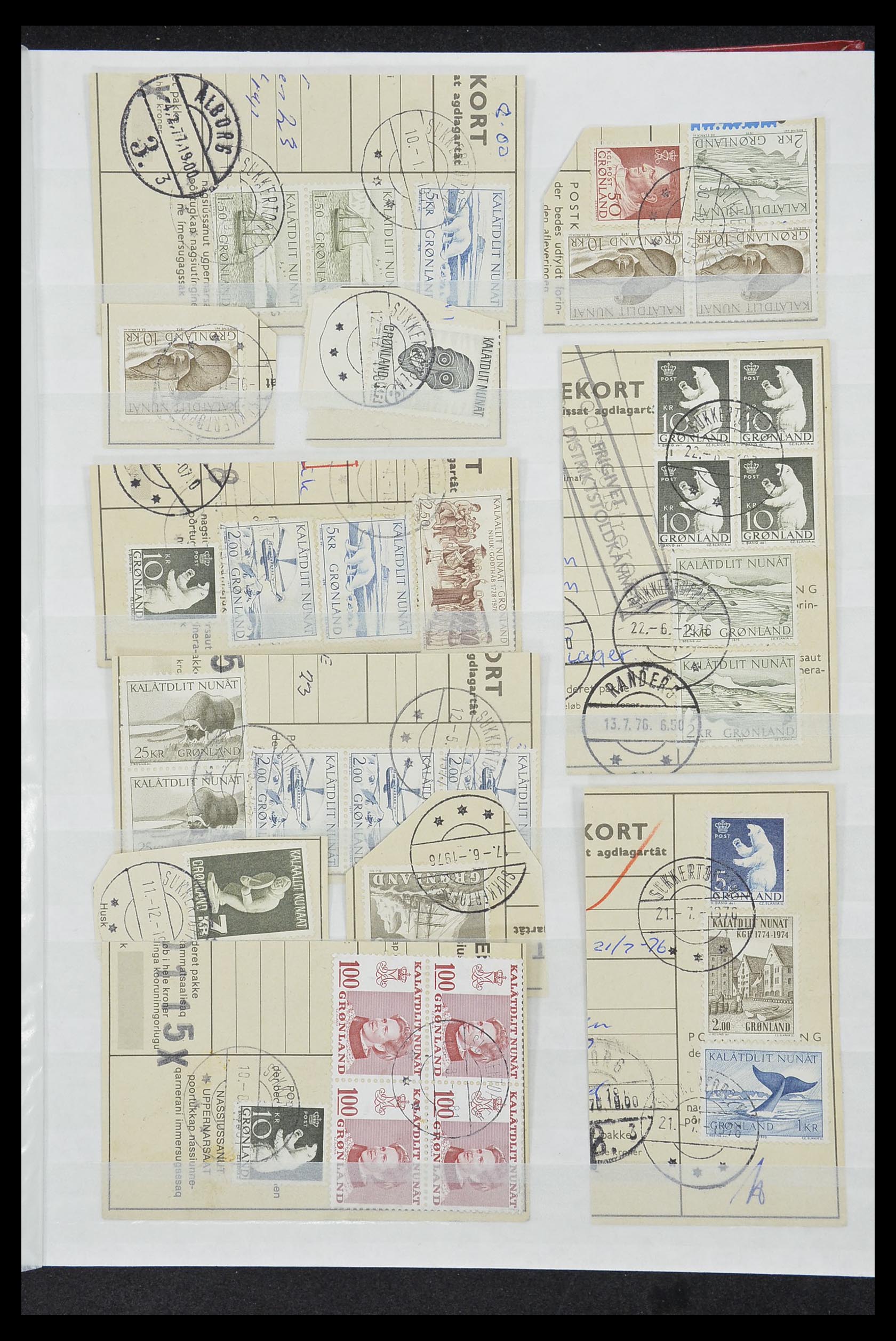 33554 281 - Stamp collection 33554 Greenland cancels 1938-2000.