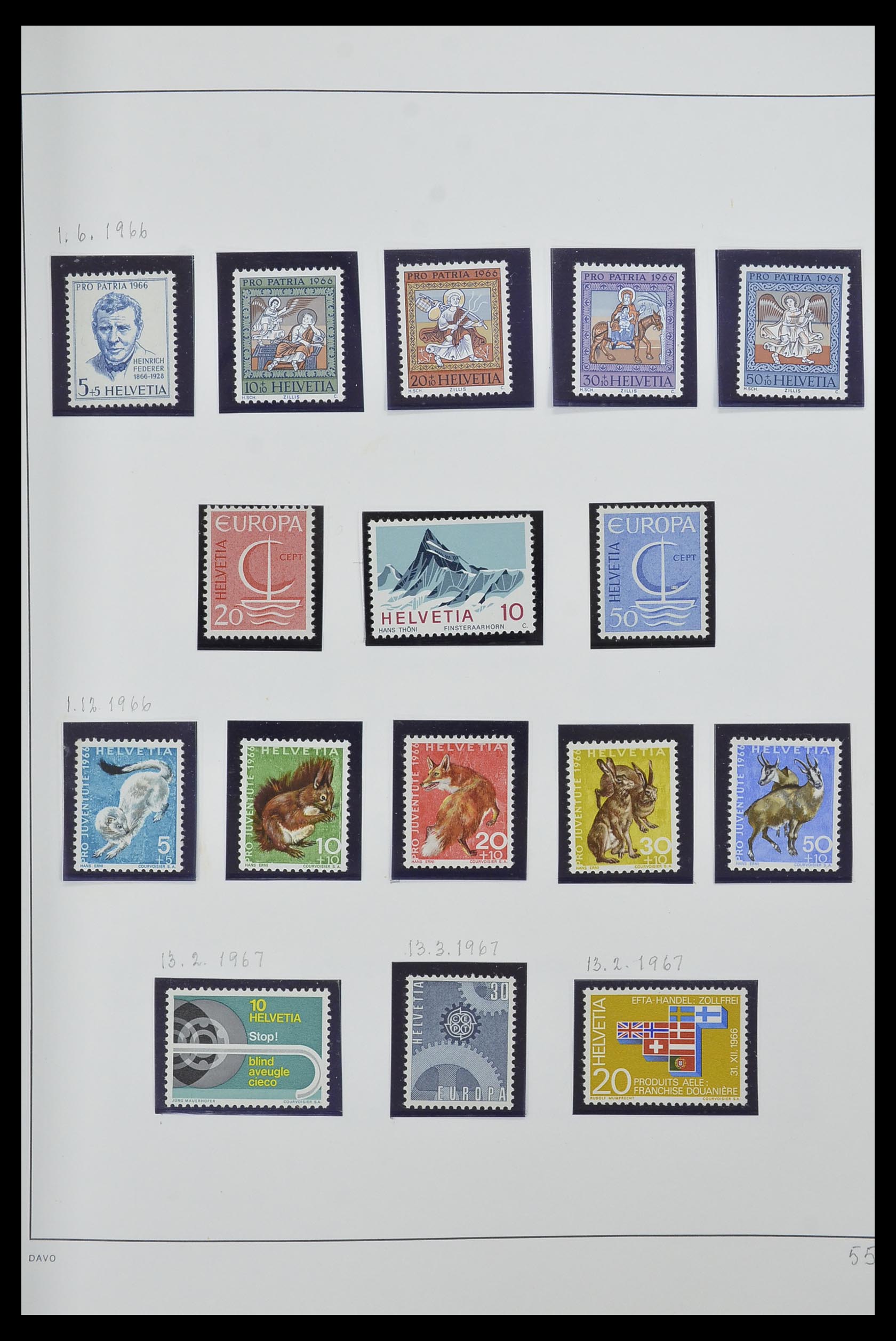 33556 055 - Stamp collection 33556 Switzerland 1862-2000.