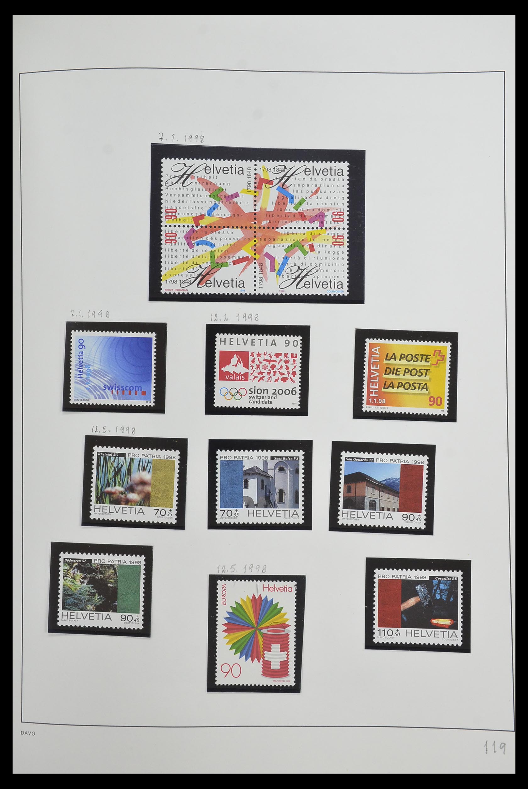 33556 122 - Stamp collection 33556 Switzerland 1862-2000.