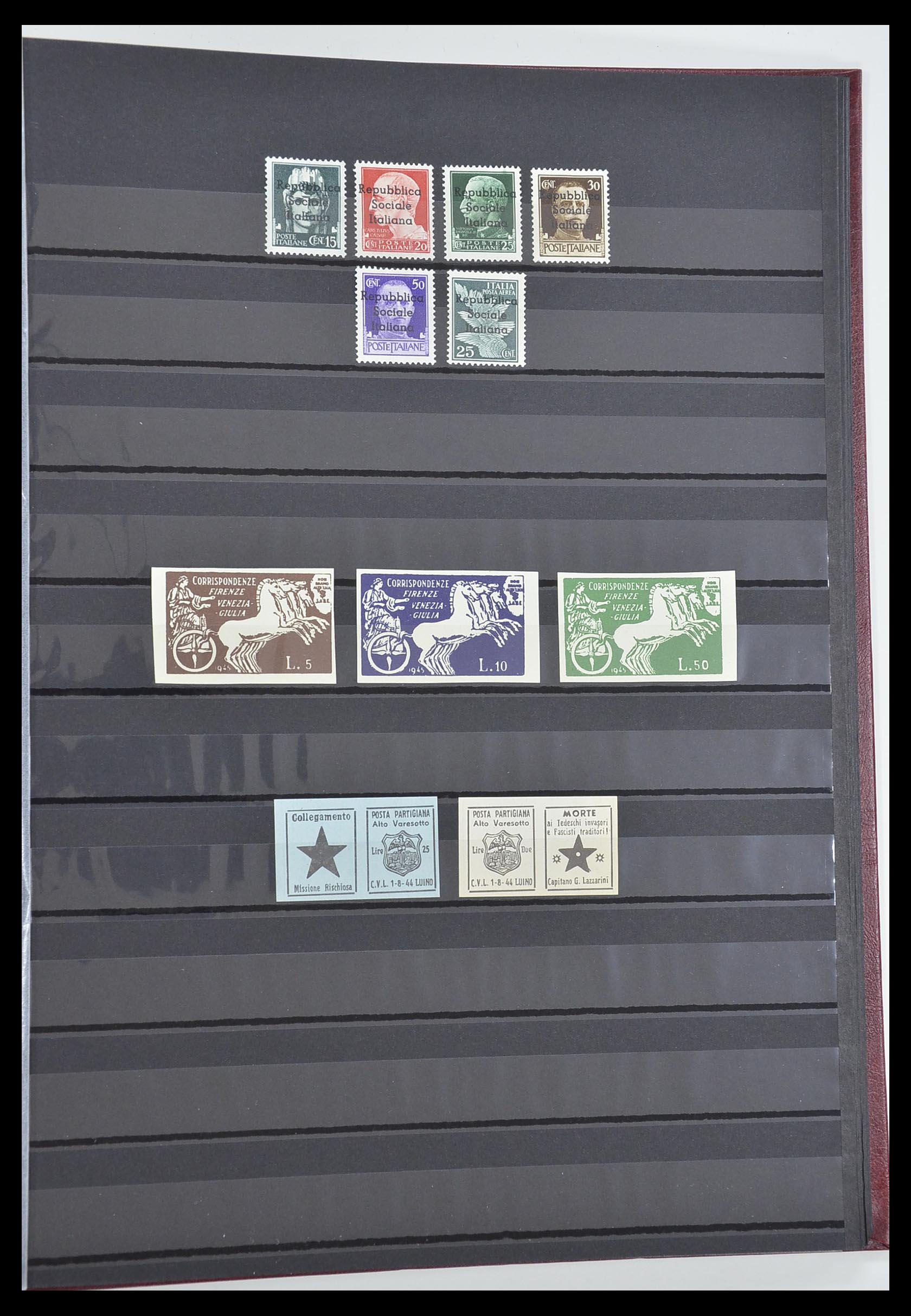 33560 046 - Postzegelverzameling 33560 Italië BOB/bezetting/gebieden 1860-1945.