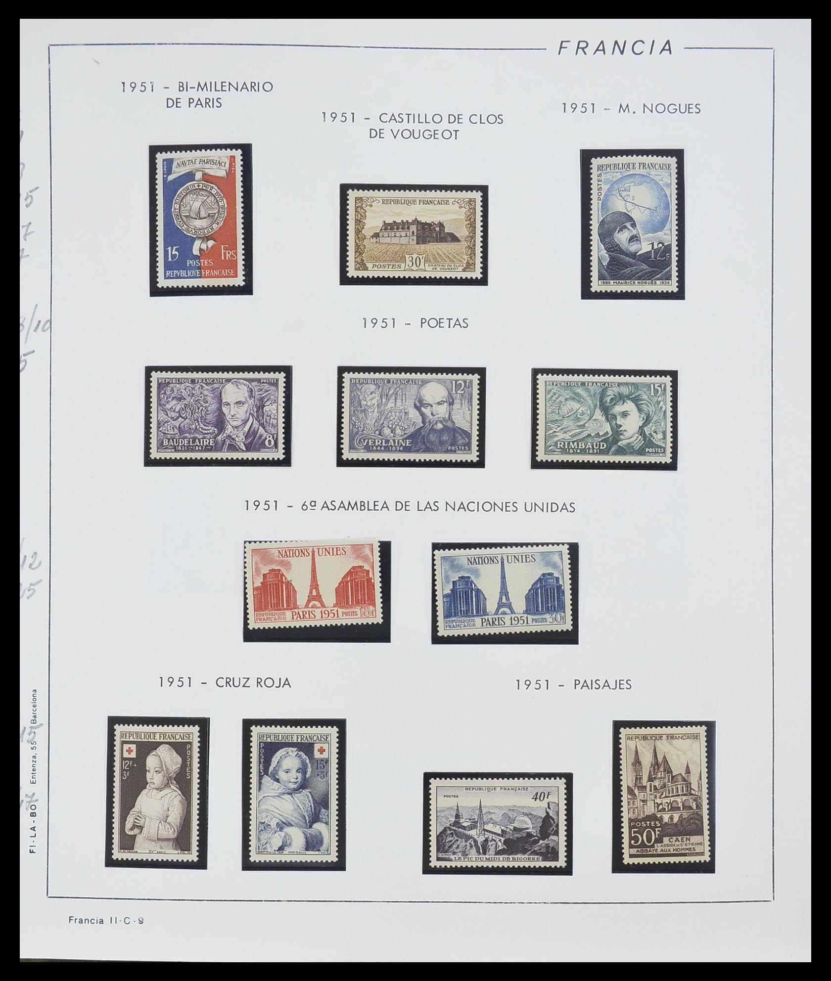 33561 009 - Postzegelverzameling 33561 Frankrijk 1949-1981.