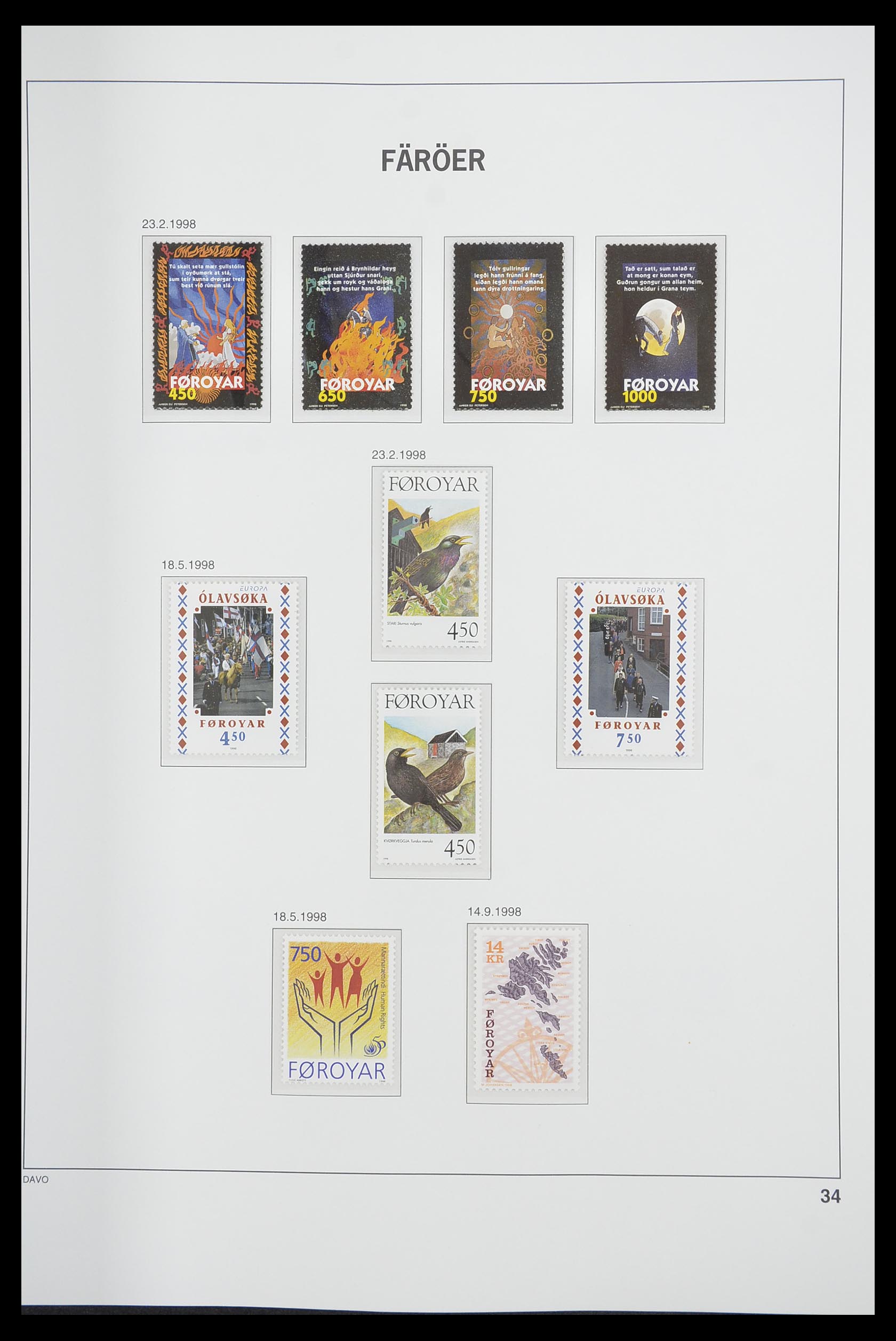 33564 034 - Postzegelverzameling 33564 Faeroer 1975-2006.