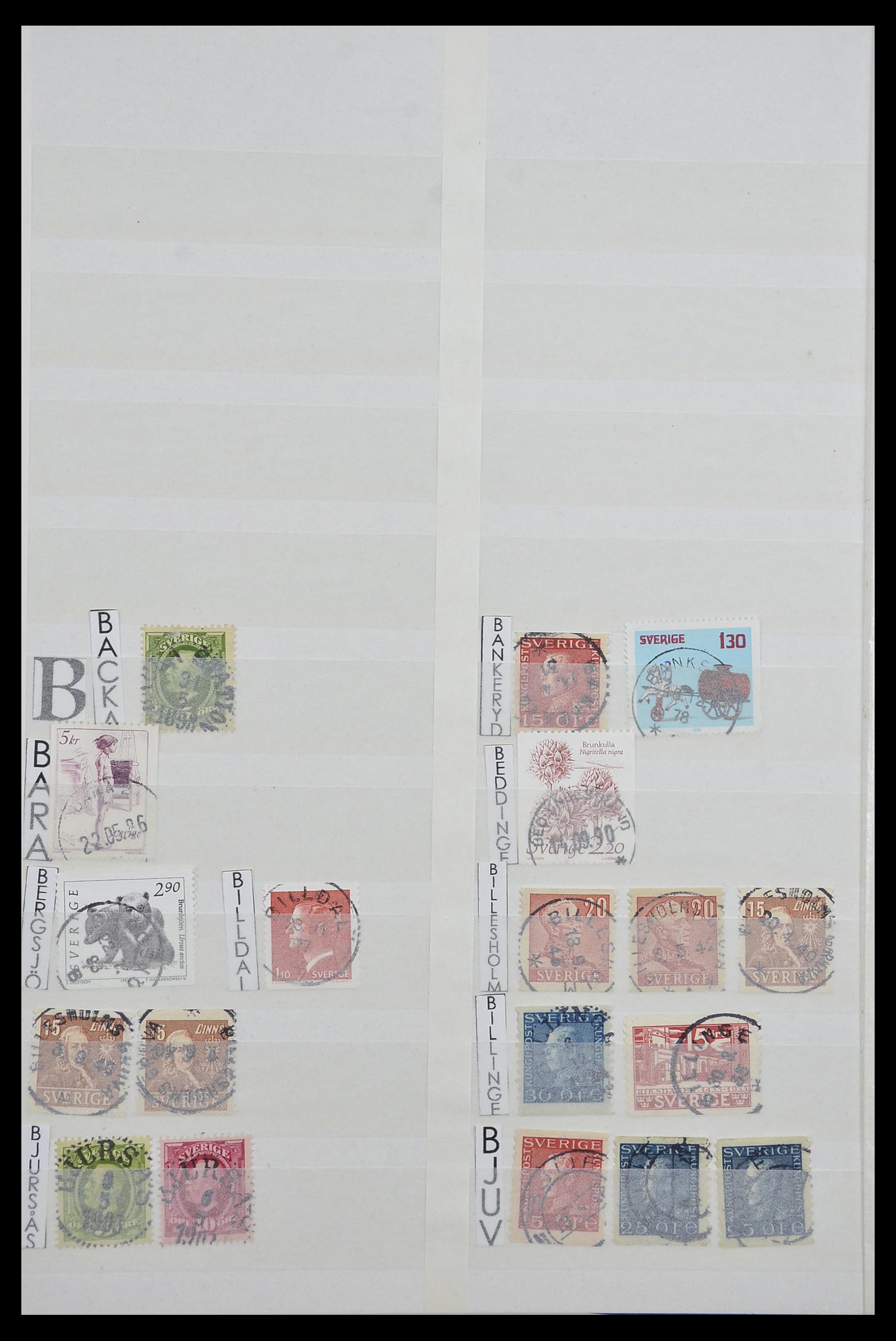33566 002 - Stamp collection 33566 Sweden cancels from 1886.