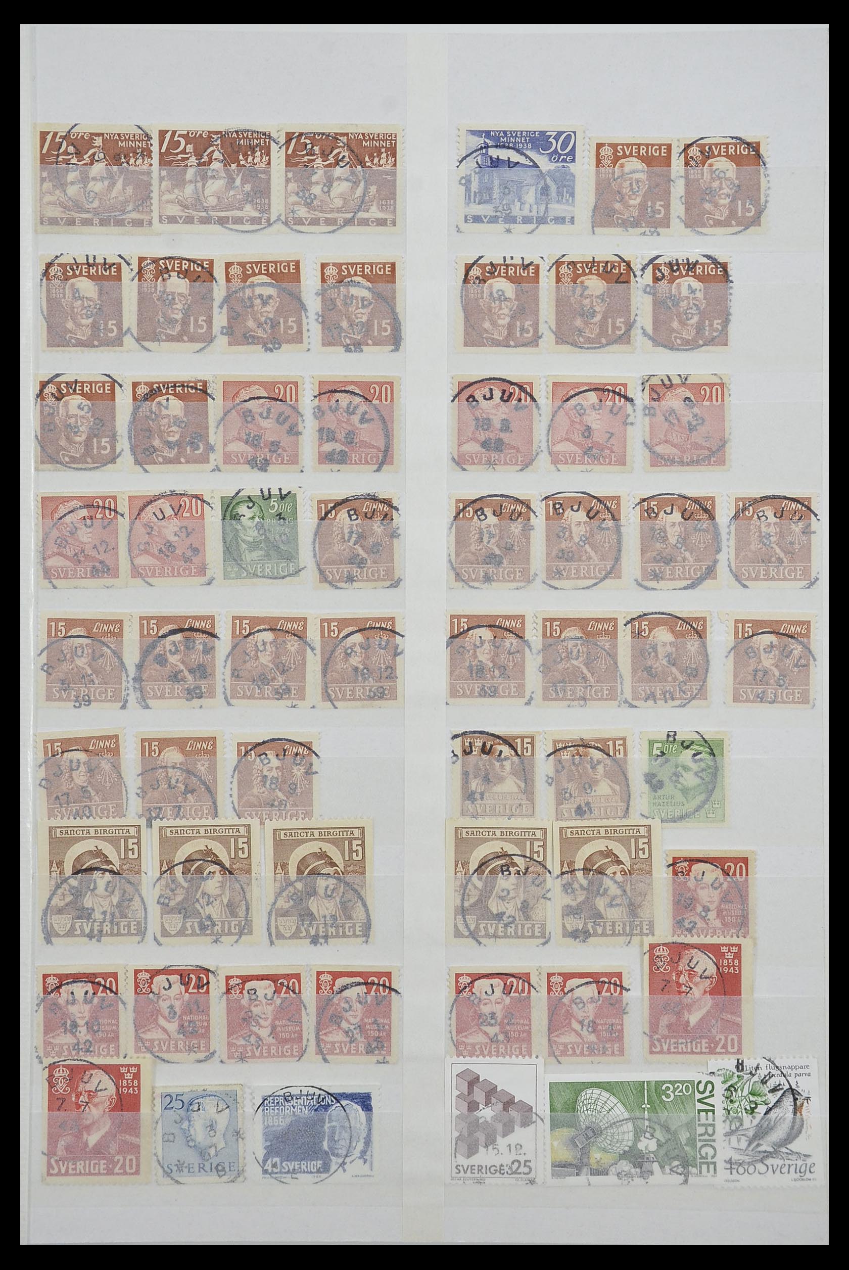 33566 003 - Stamp collection 33566 Sweden cancels from 1886.
