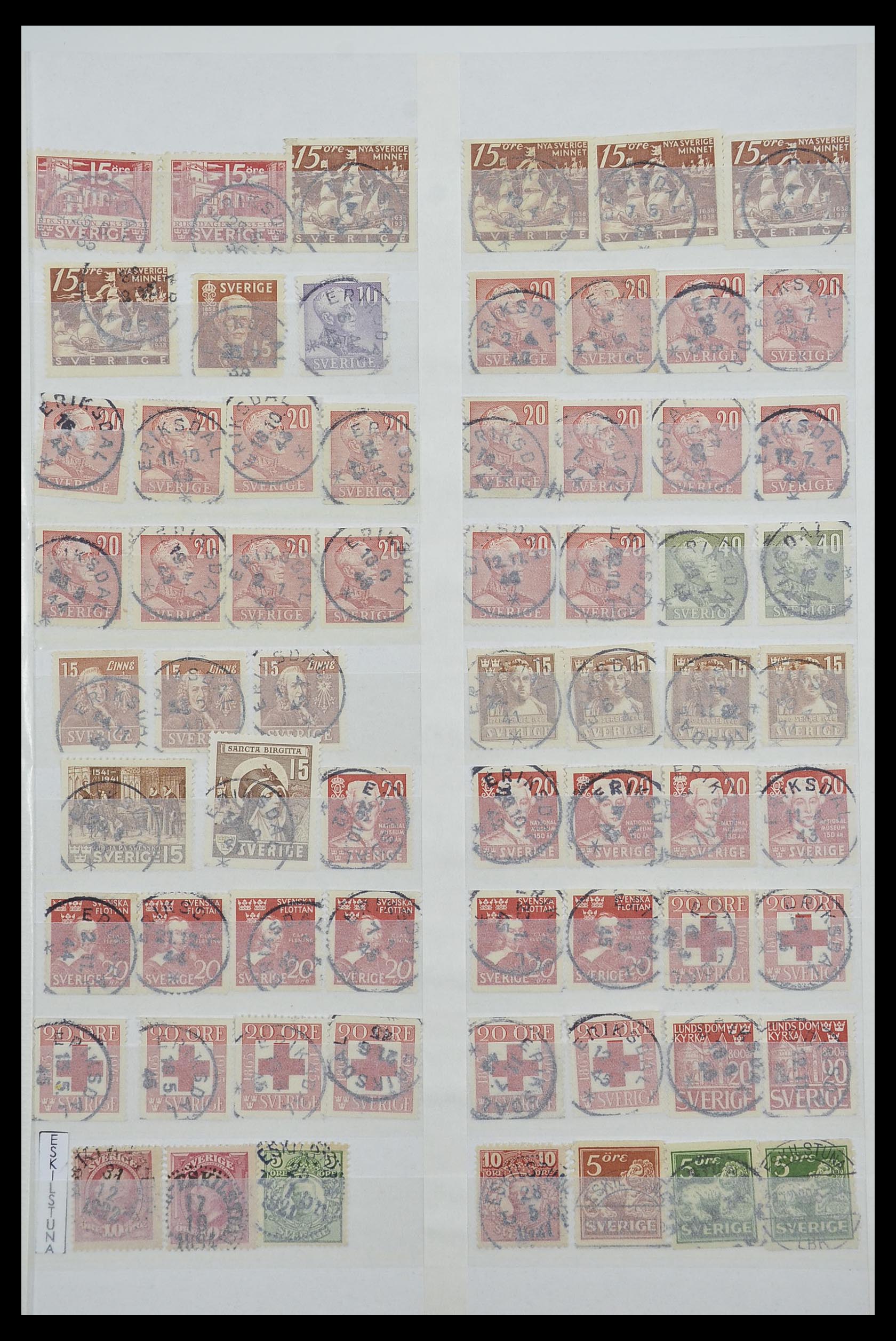 33566 009 - Stamp collection 33566 Sweden cancels from 1886.