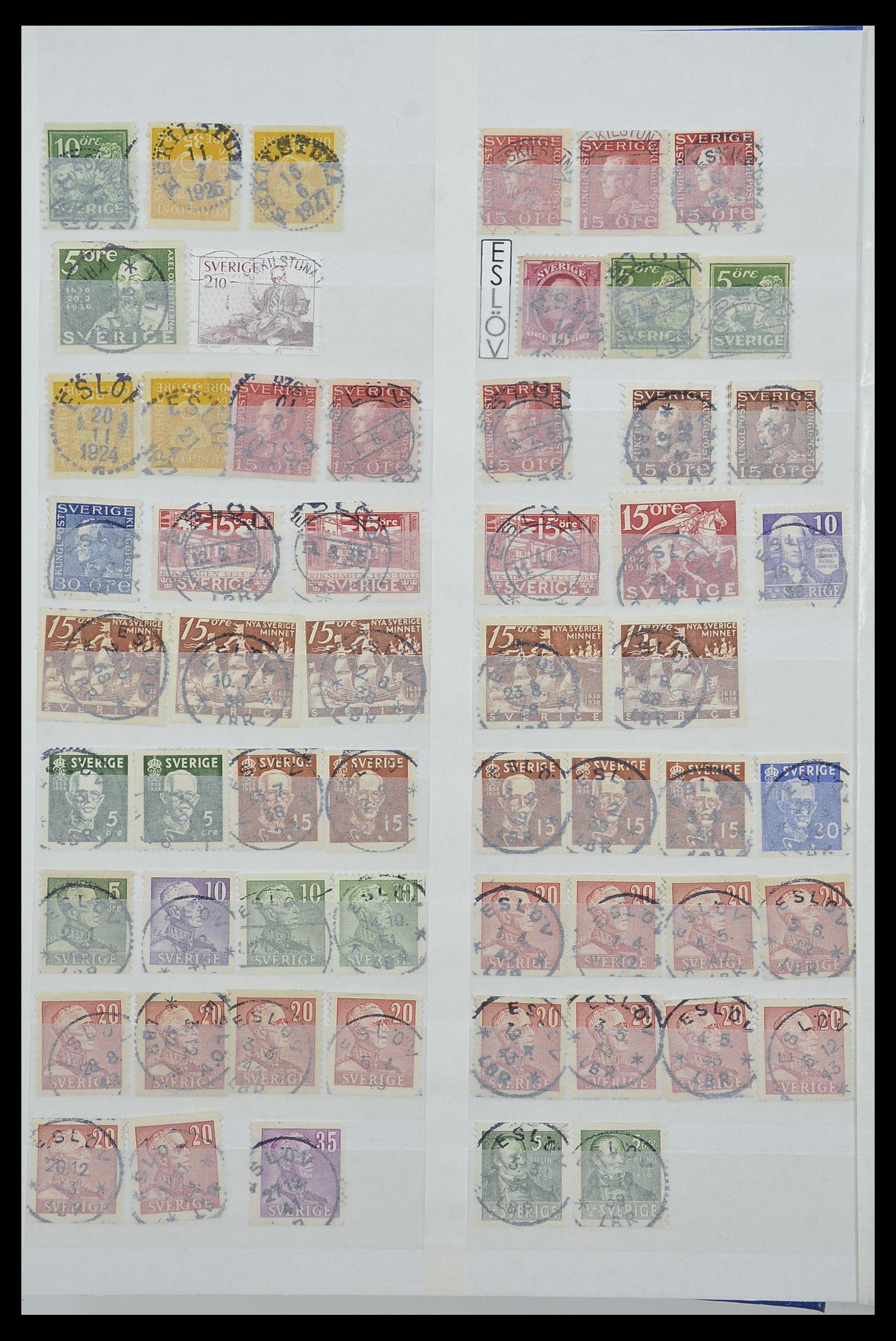 33566 010 - Stamp collection 33566 Sweden cancels from 1886.