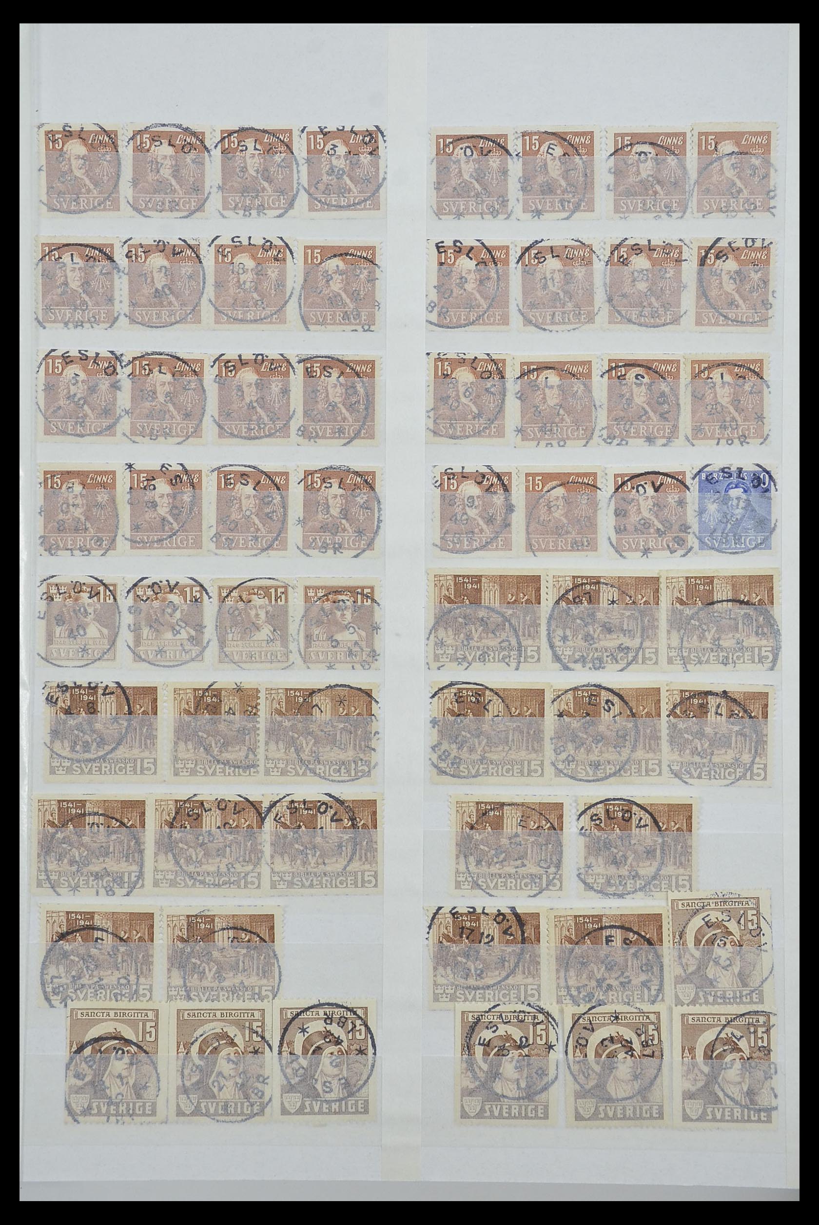 33566 011 - Stamp collection 33566 Sweden cancels from 1886.
