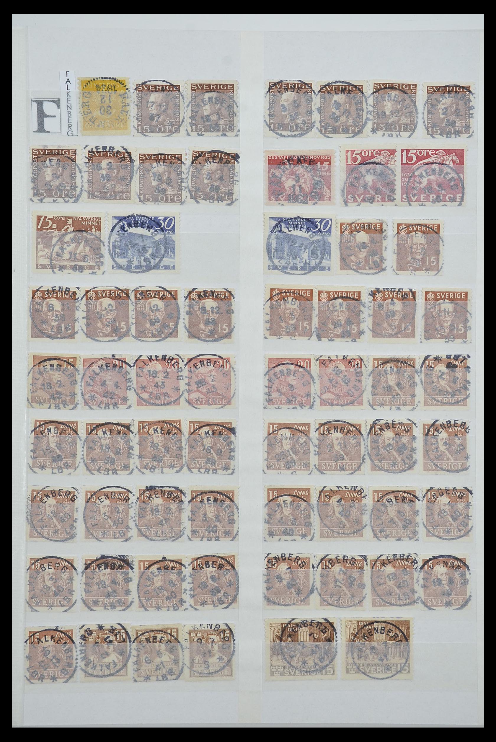 33566 013 - Stamp collection 33566 Sweden cancels from 1886.