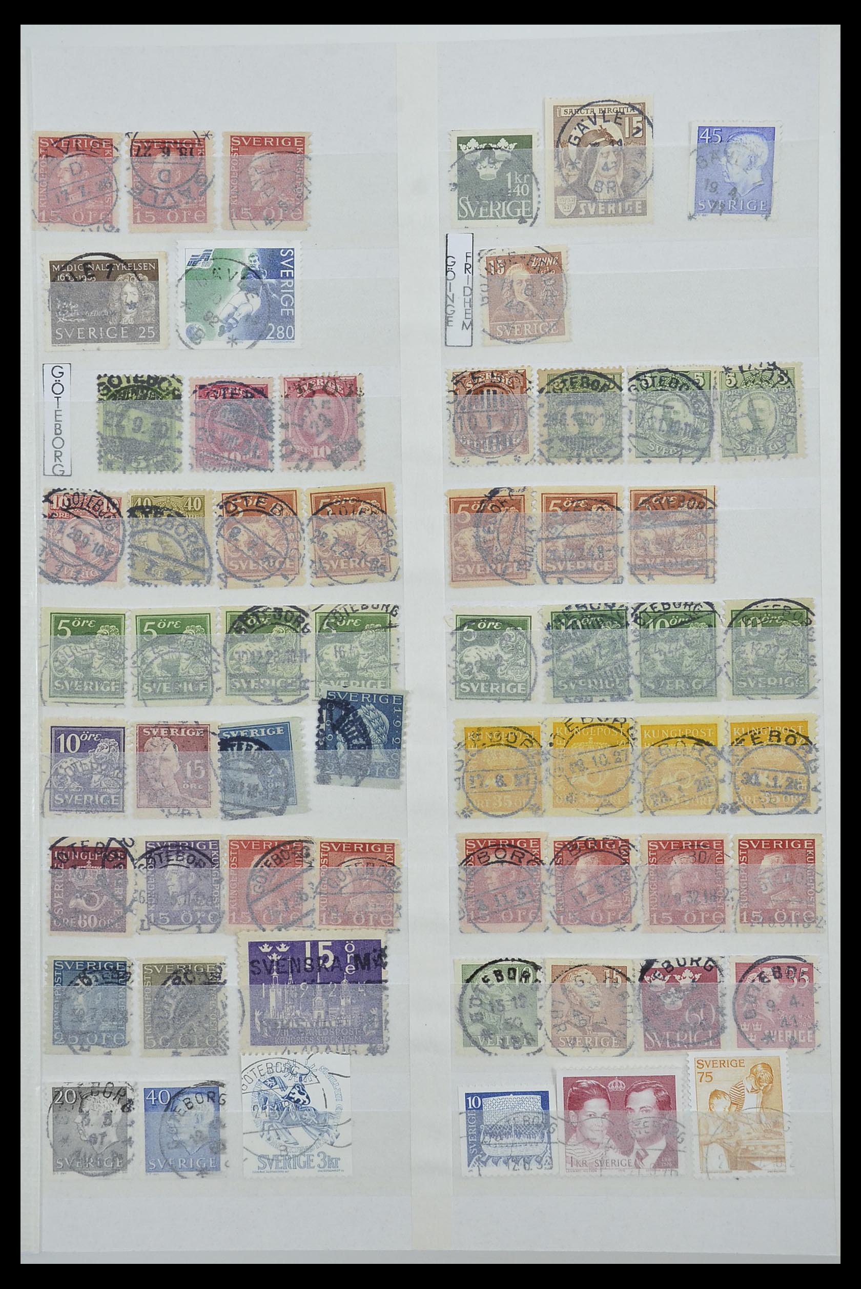 33566 017 - Stamp collection 33566 Sweden cancels from 1886.