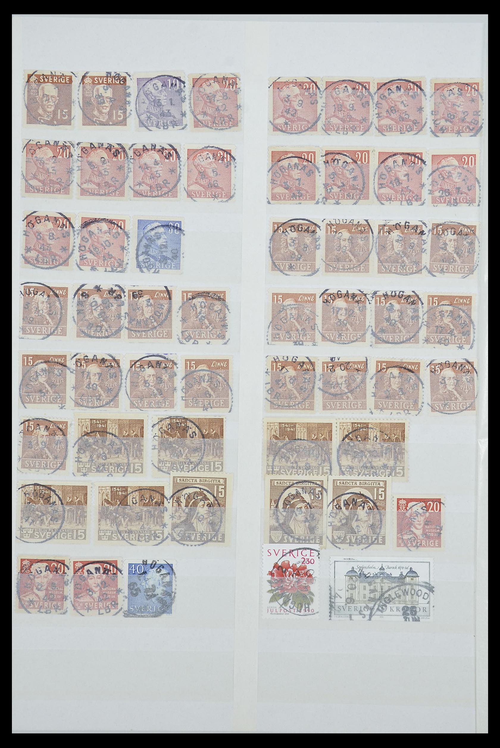 33566 032 - Stamp collection 33566 Sweden cancels from 1886.
