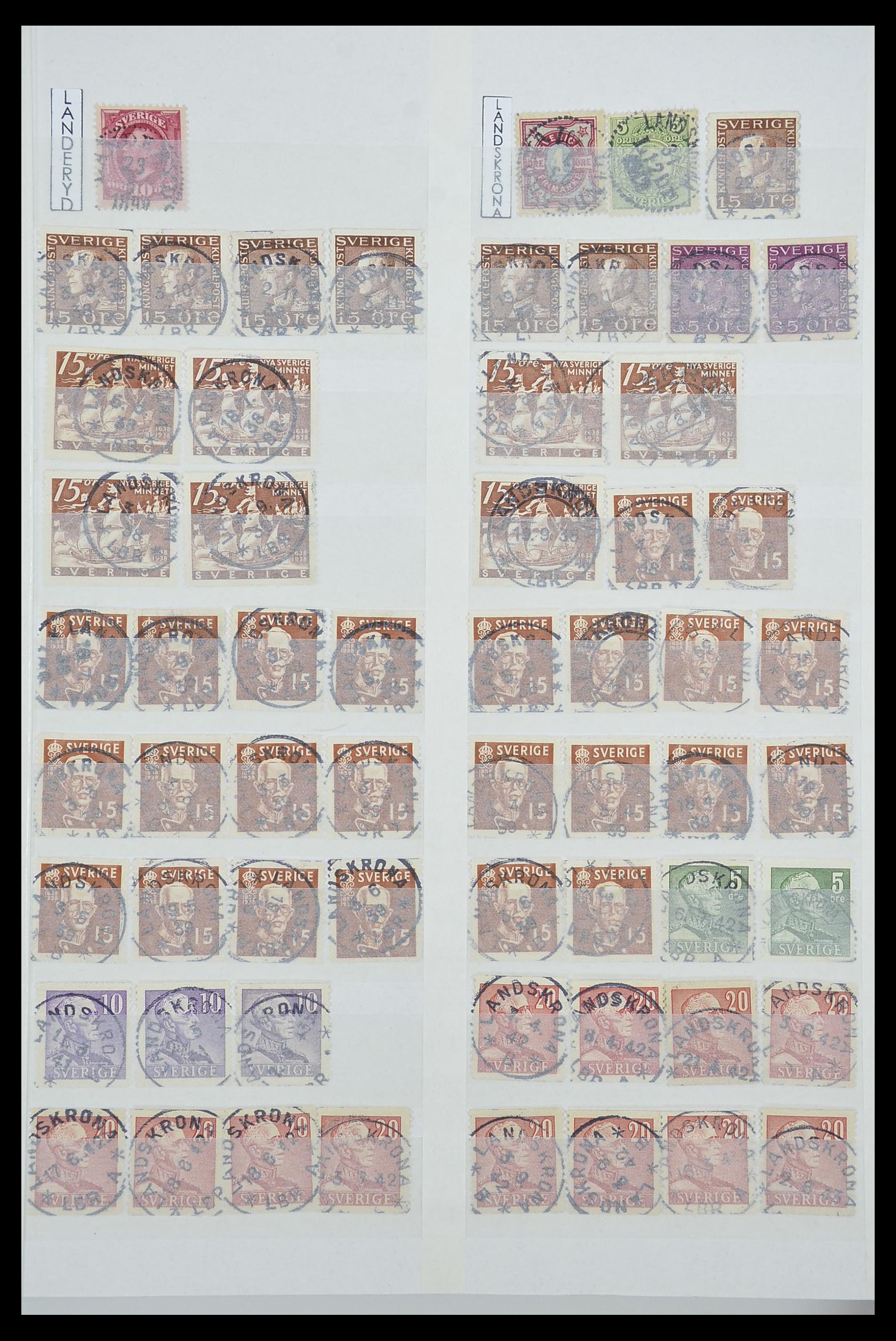 33566 043 - Stamp collection 33566 Sweden cancels from 1886.