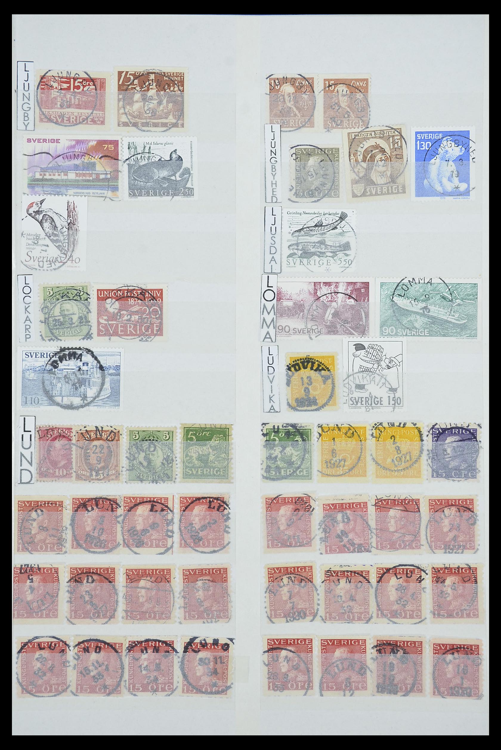 33566 047 - Stamp collection 33566 Sweden cancels from 1886.