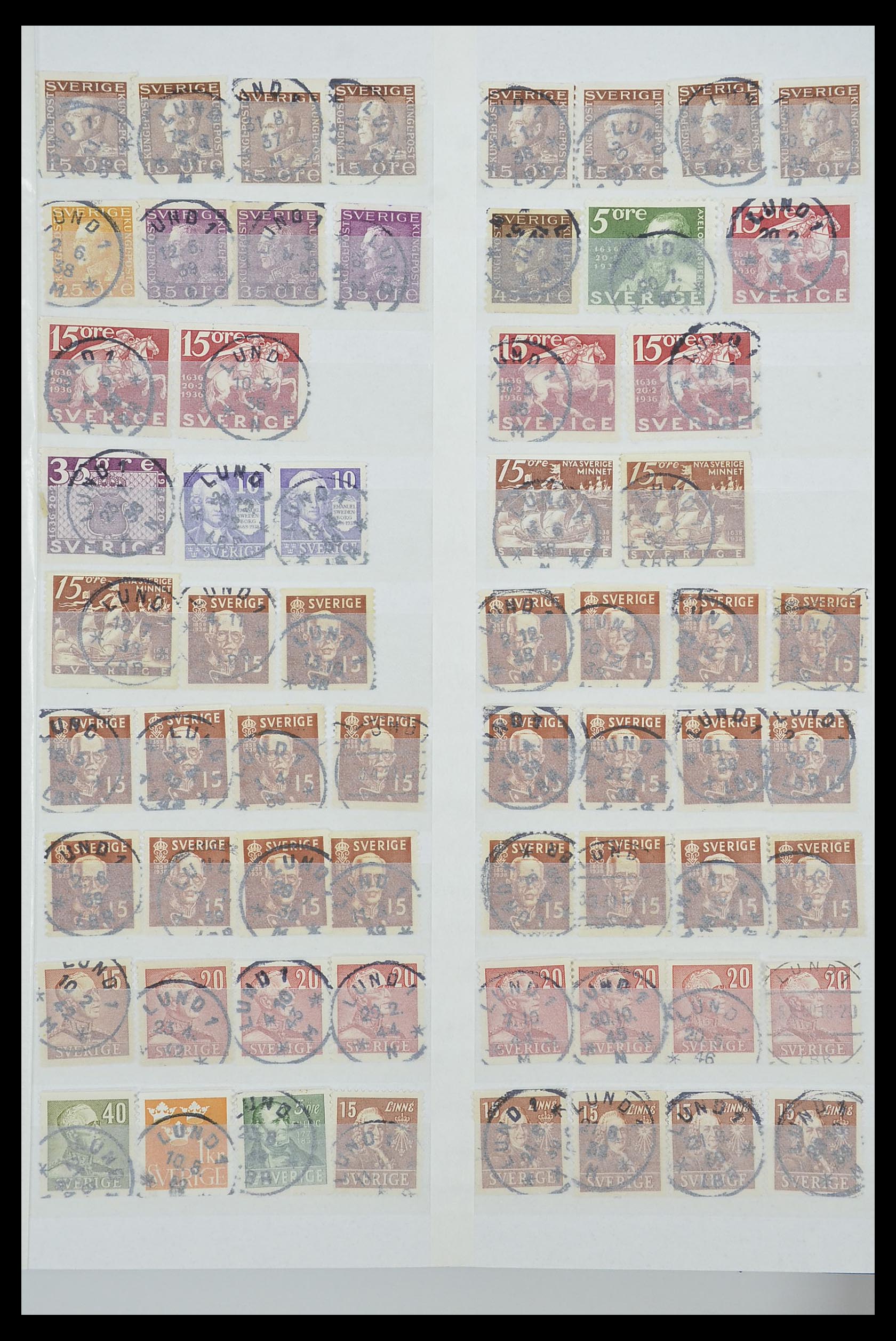 33566 049 - Stamp collection 33566 Sweden cancels from 1886.