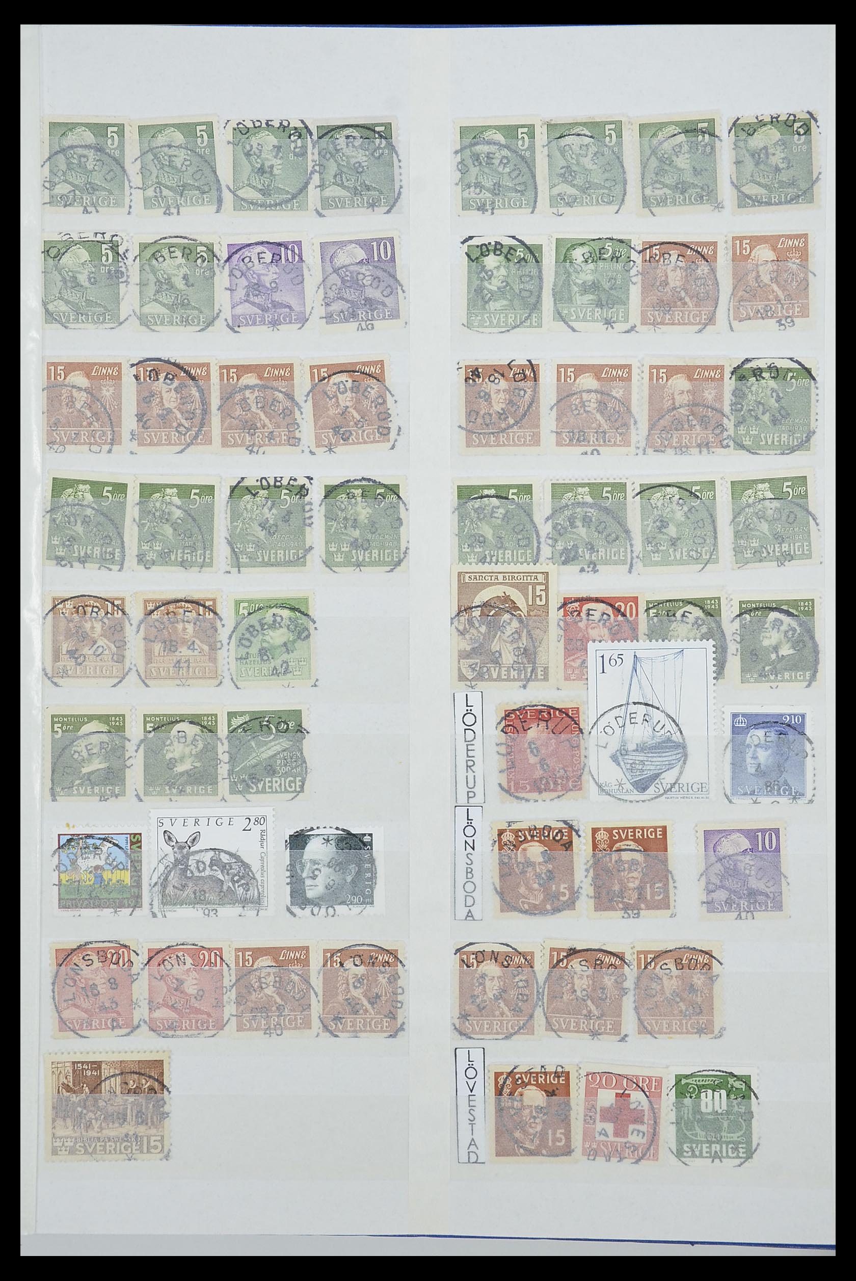 33566 053 - Stamp collection 33566 Sweden cancels from 1886.