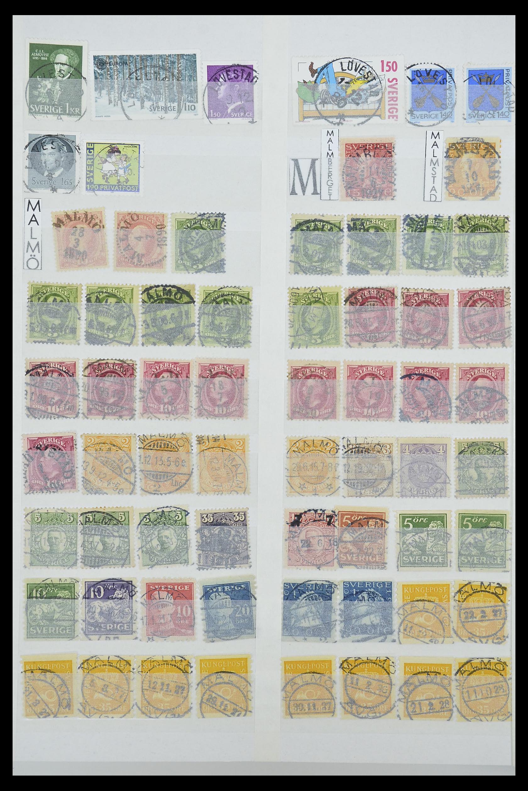 33566 054 - Postzegelverzameling 33566 Zweden stempels vanaf 1886.