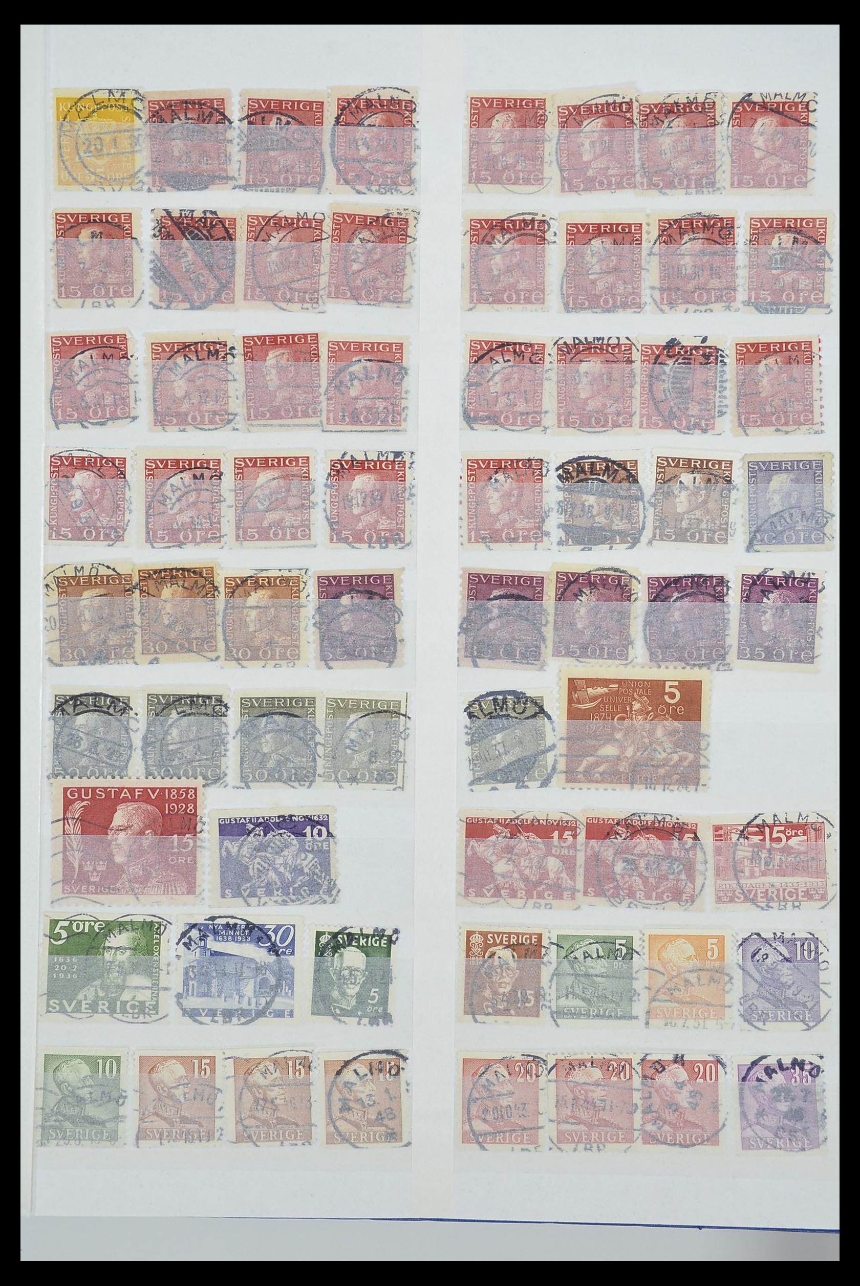 33566 055 - Stamp collection 33566 Sweden cancels from 1886.