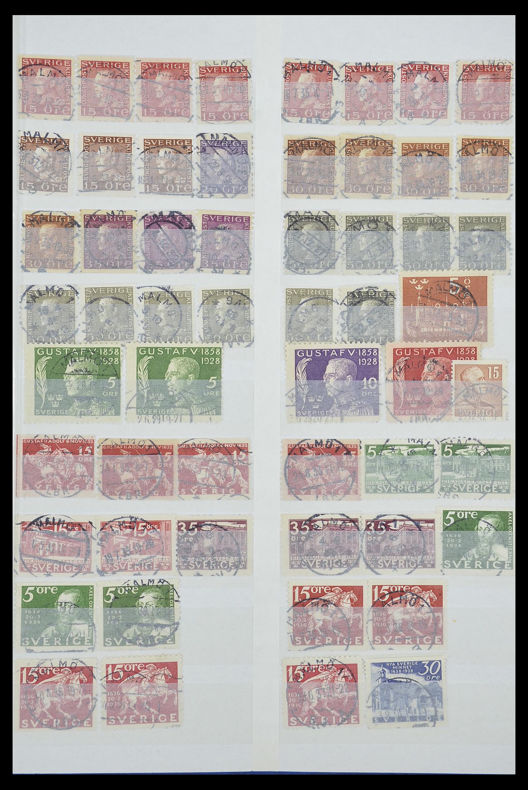 33566 059 - Stamp collection 33566 Sweden cancels from 1886.