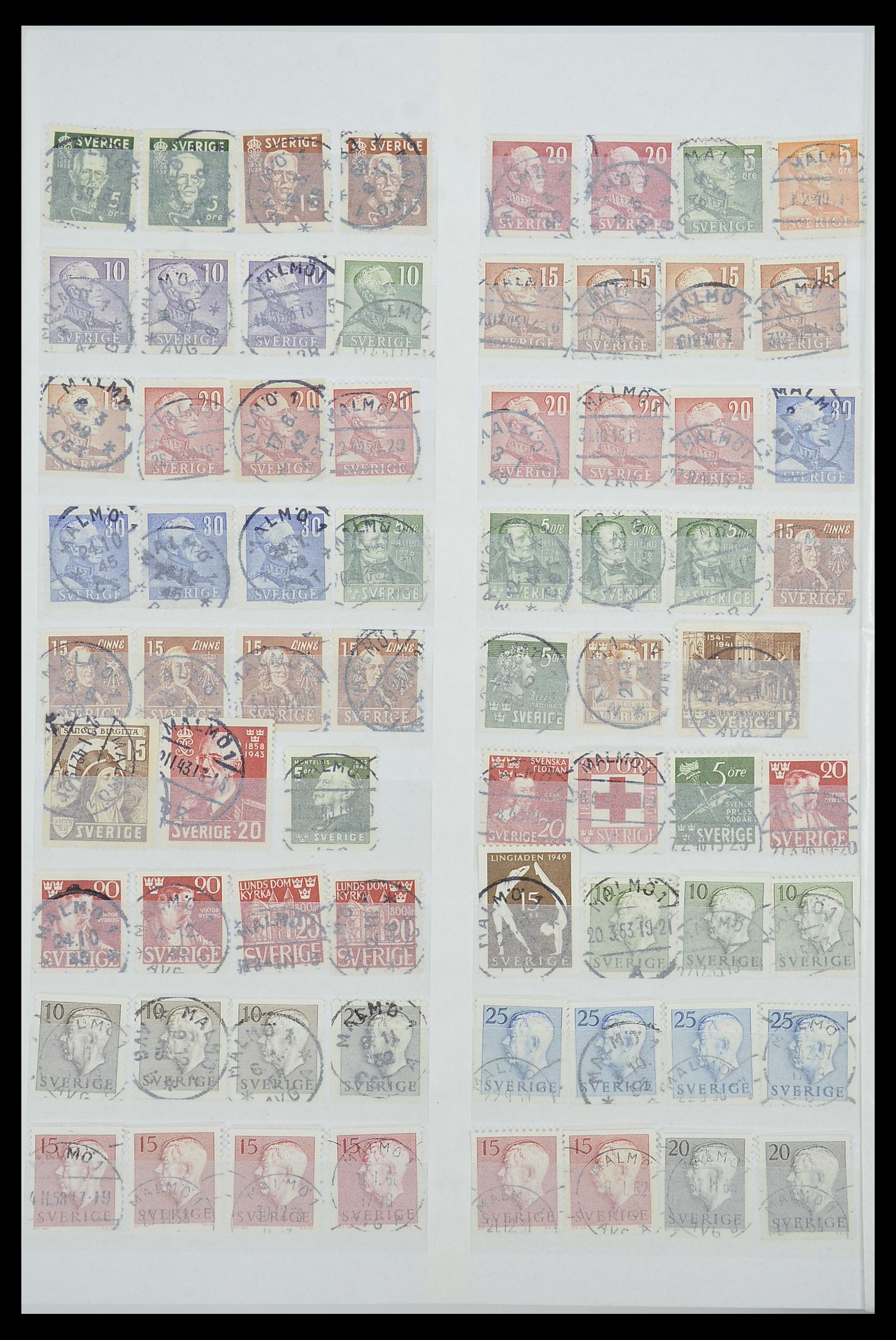 33566 060 - Stamp collection 33566 Sweden cancels from 1886.