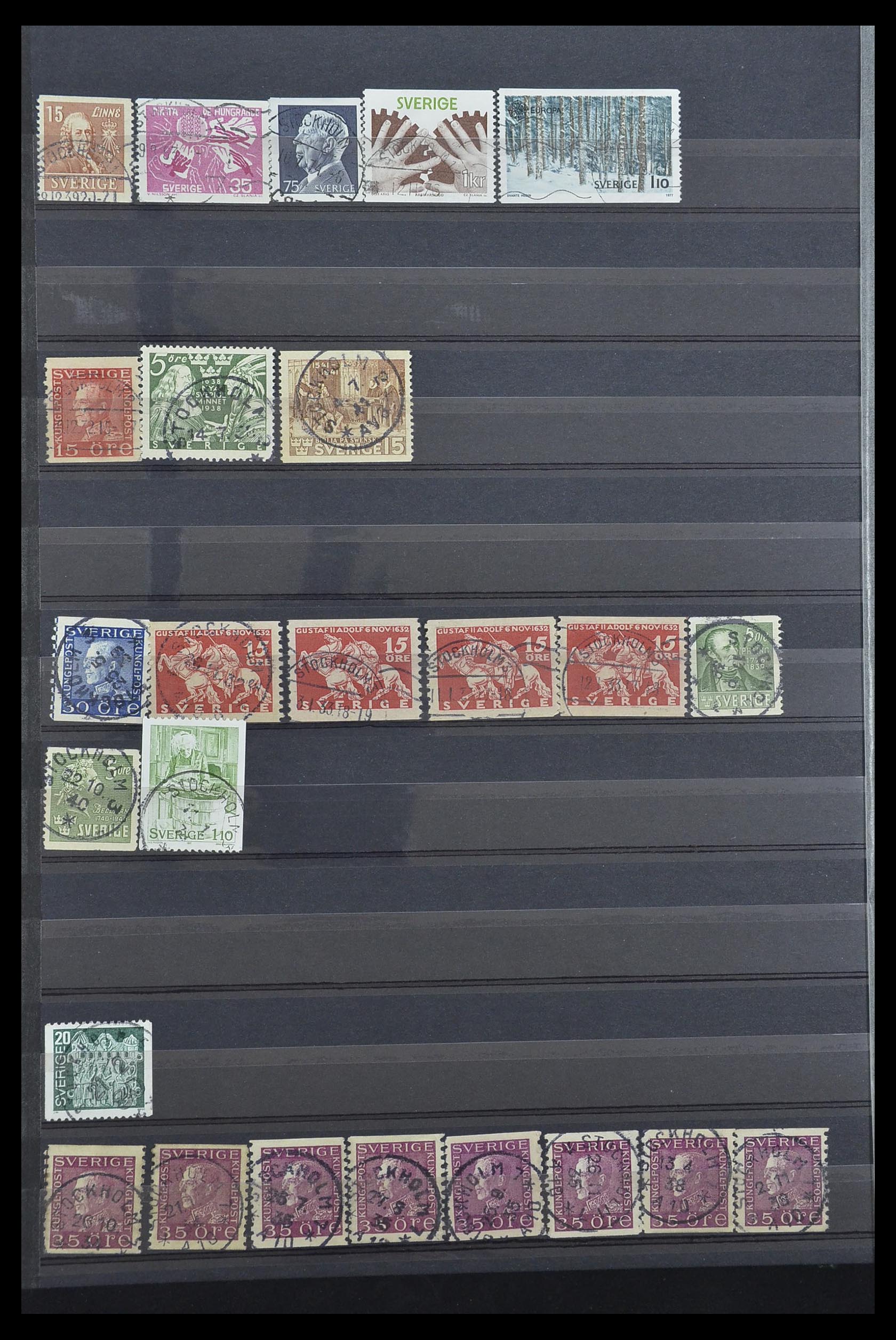 33566 082 - Stamp collection 33566 Sweden cancels from 1886.