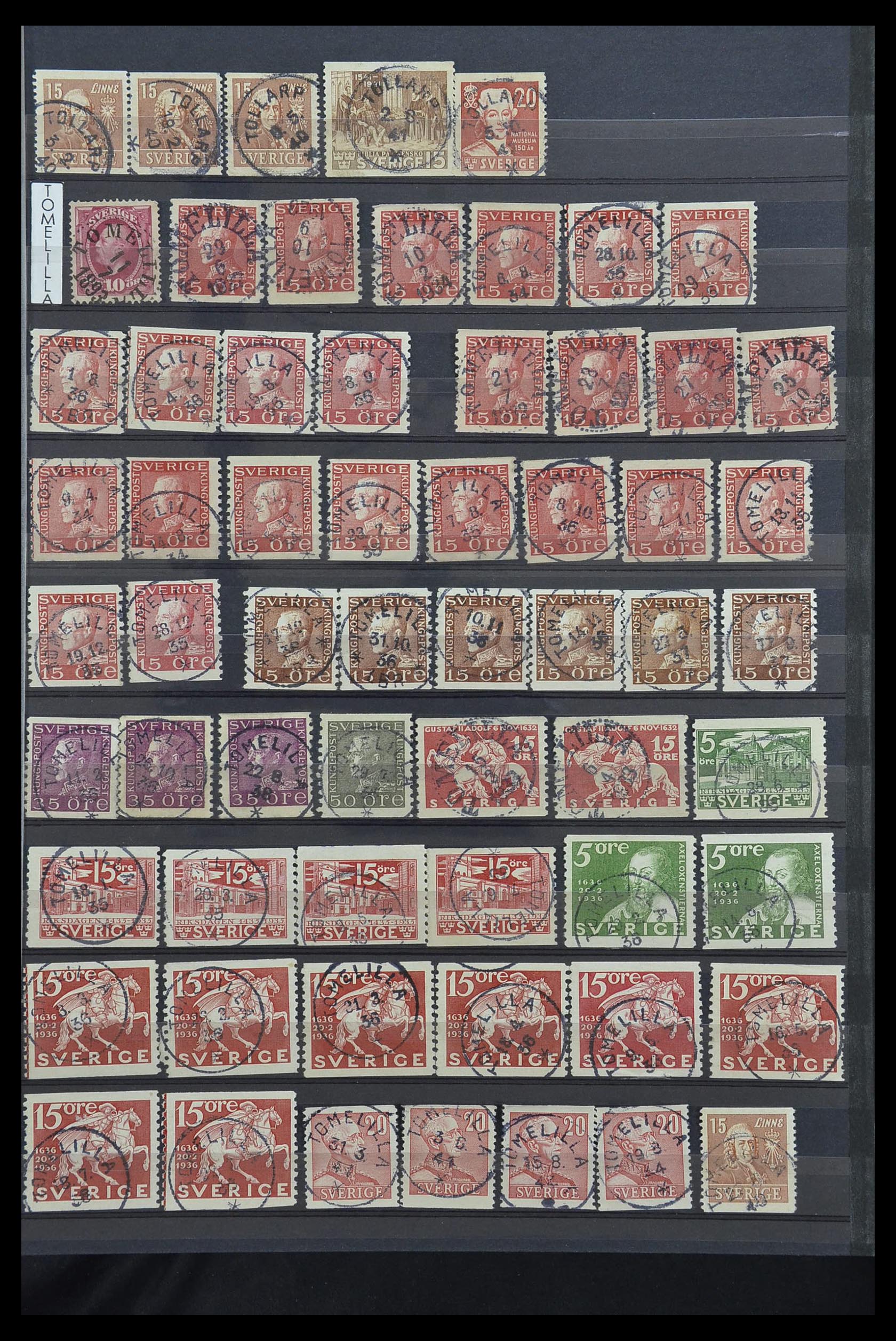 33566 089 - Stamp collection 33566 Sweden cancels from 1886.