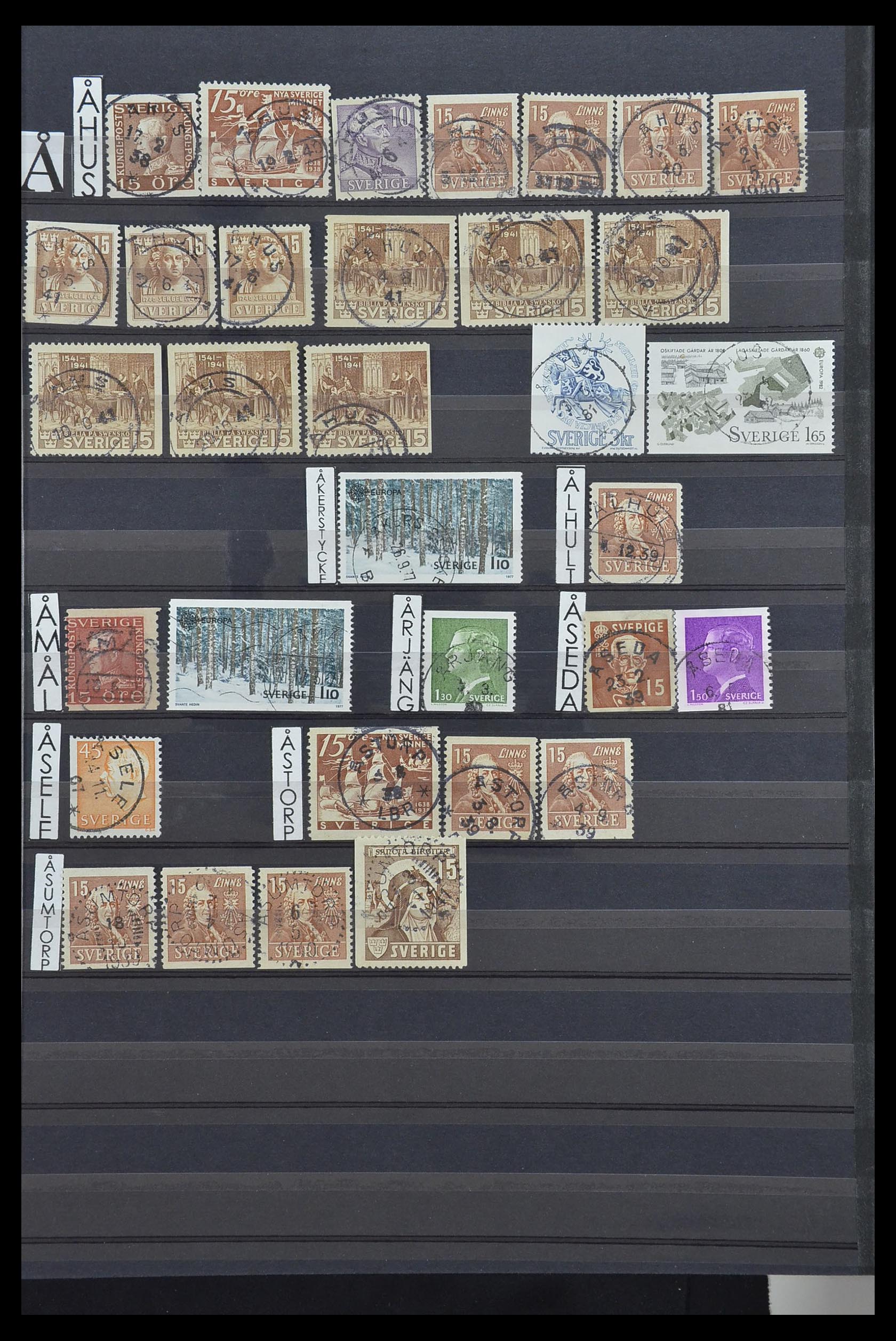 33566 103 - Stamp collection 33566 Sweden cancels from 1886.