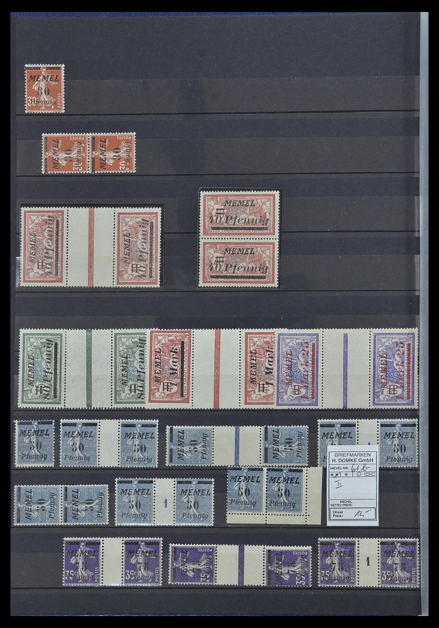 33570 012 - Postzegelverzameling 33570 Memel 1920-1923.