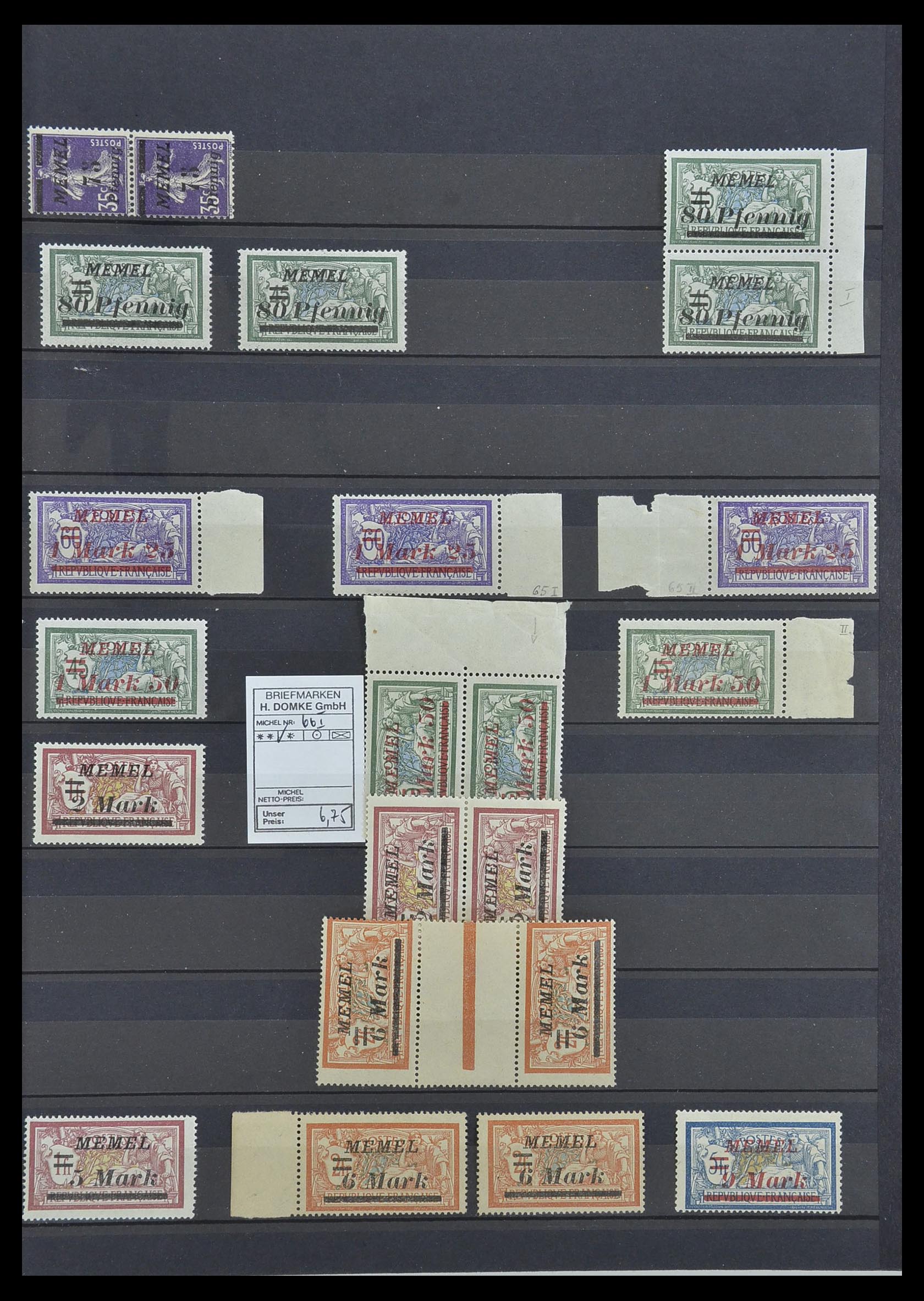 33570 013 - Postzegelverzameling 33570 Memel 1920-1923.