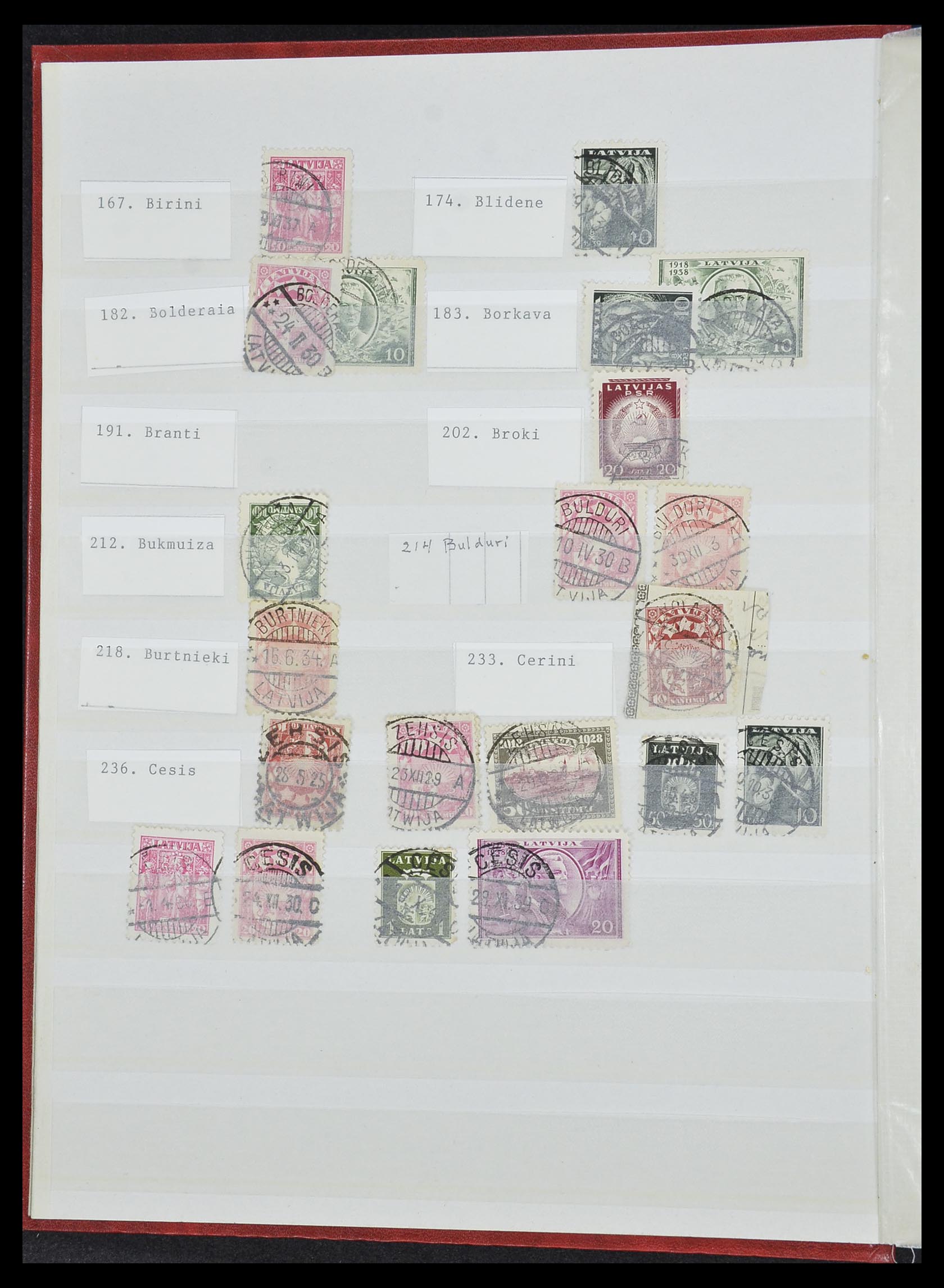 33572 004 - Postzegelverzameling 33572 Letland stempels 1919-1939.