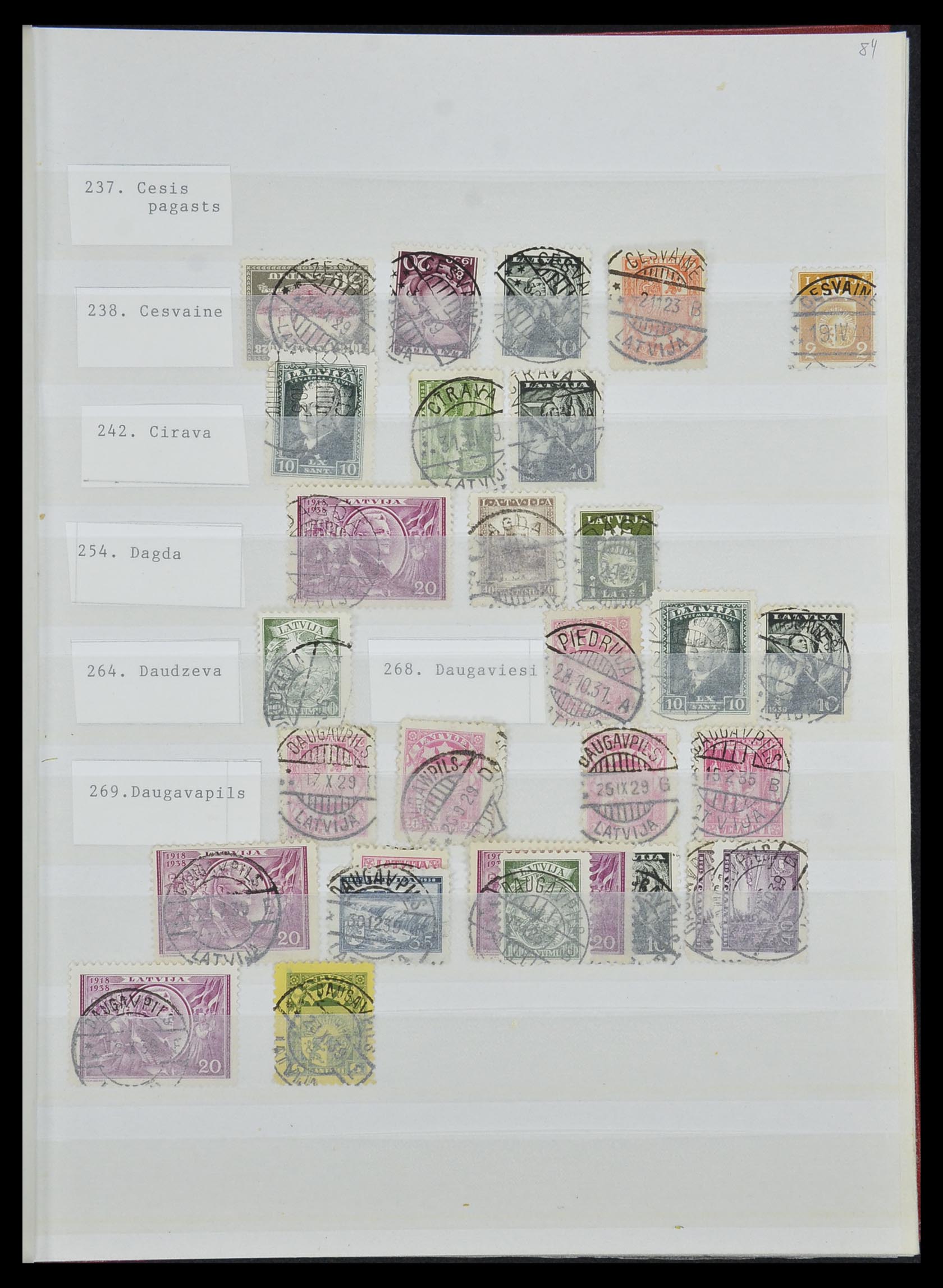33572 005 - Postzegelverzameling 33572 Letland stempels 1919-1939.