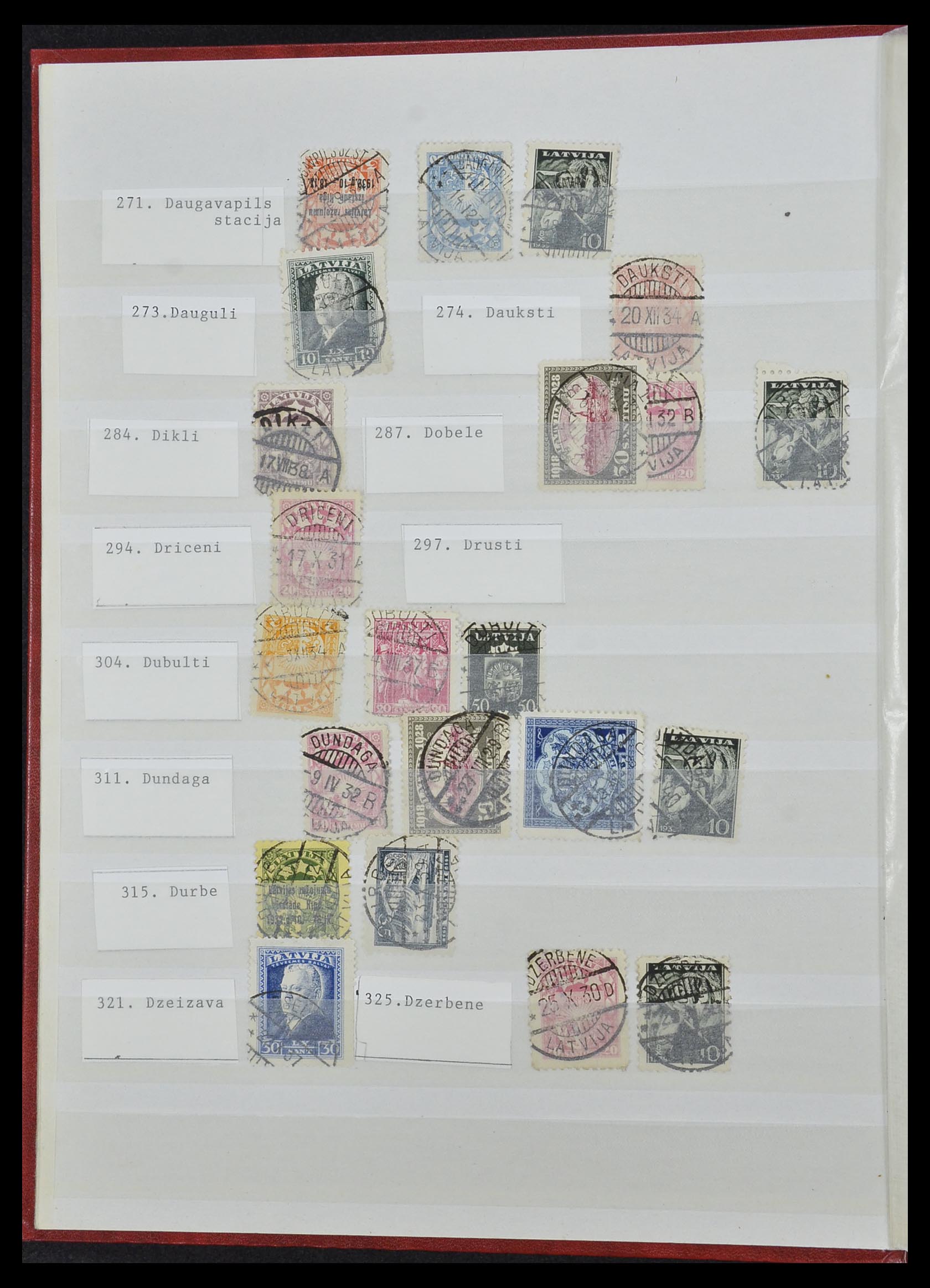 33572 006 - Postzegelverzameling 33572 Letland stempels 1919-1939.
