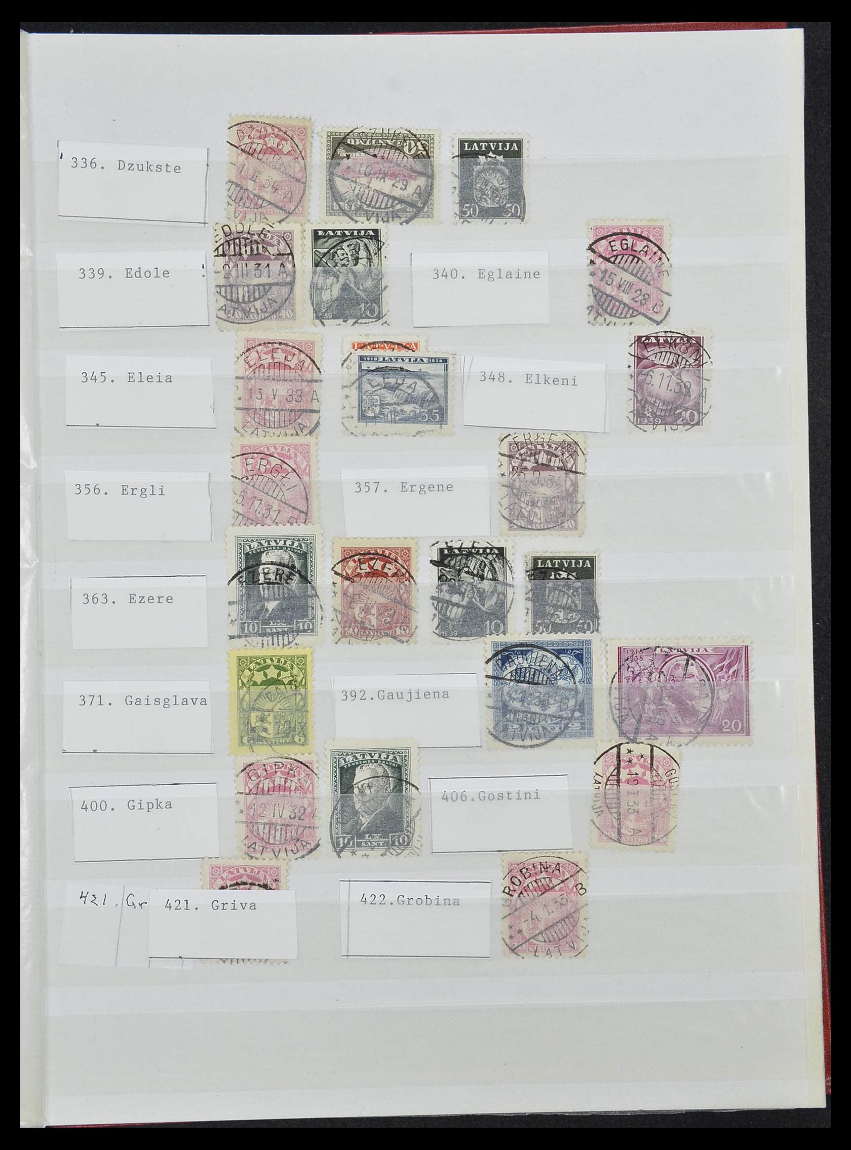 33572 007 - Postzegelverzameling 33572 Letland stempels 1919-1939.