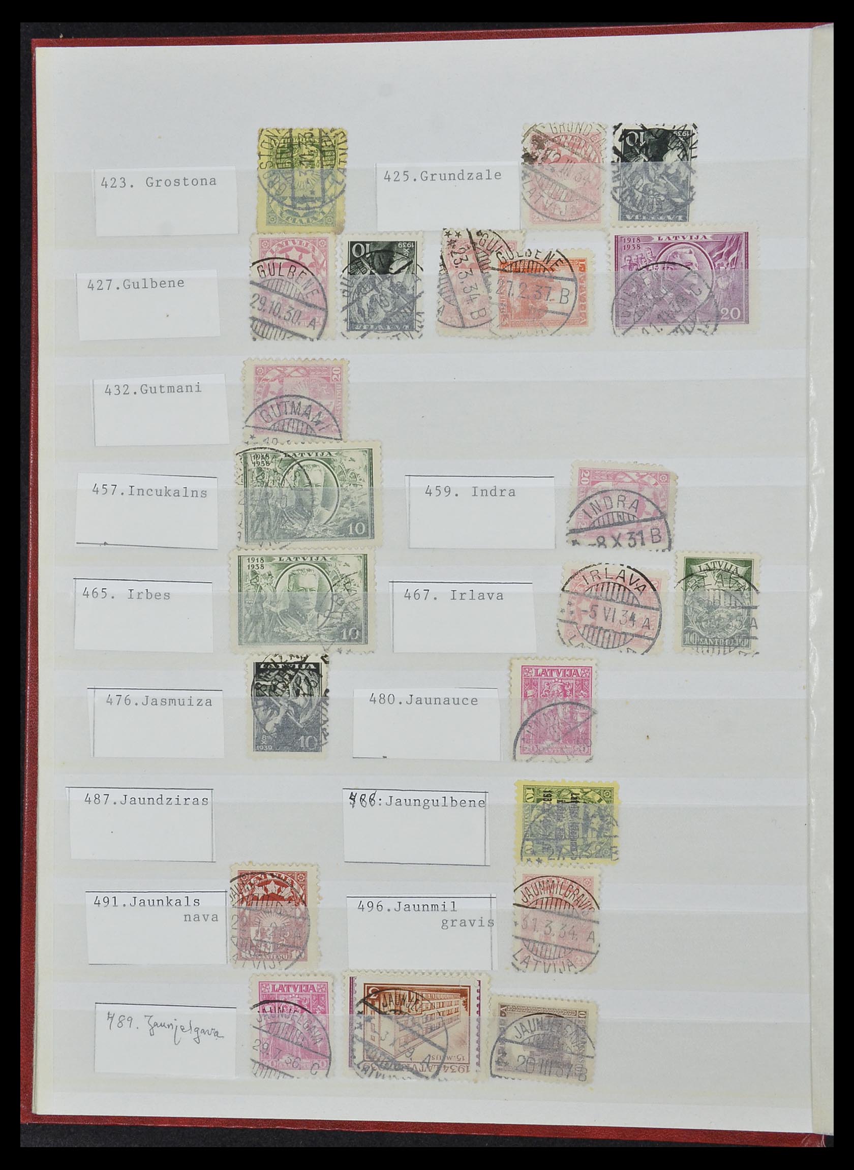 33572 008 - Postzegelverzameling 33572 Letland stempels 1919-1939.