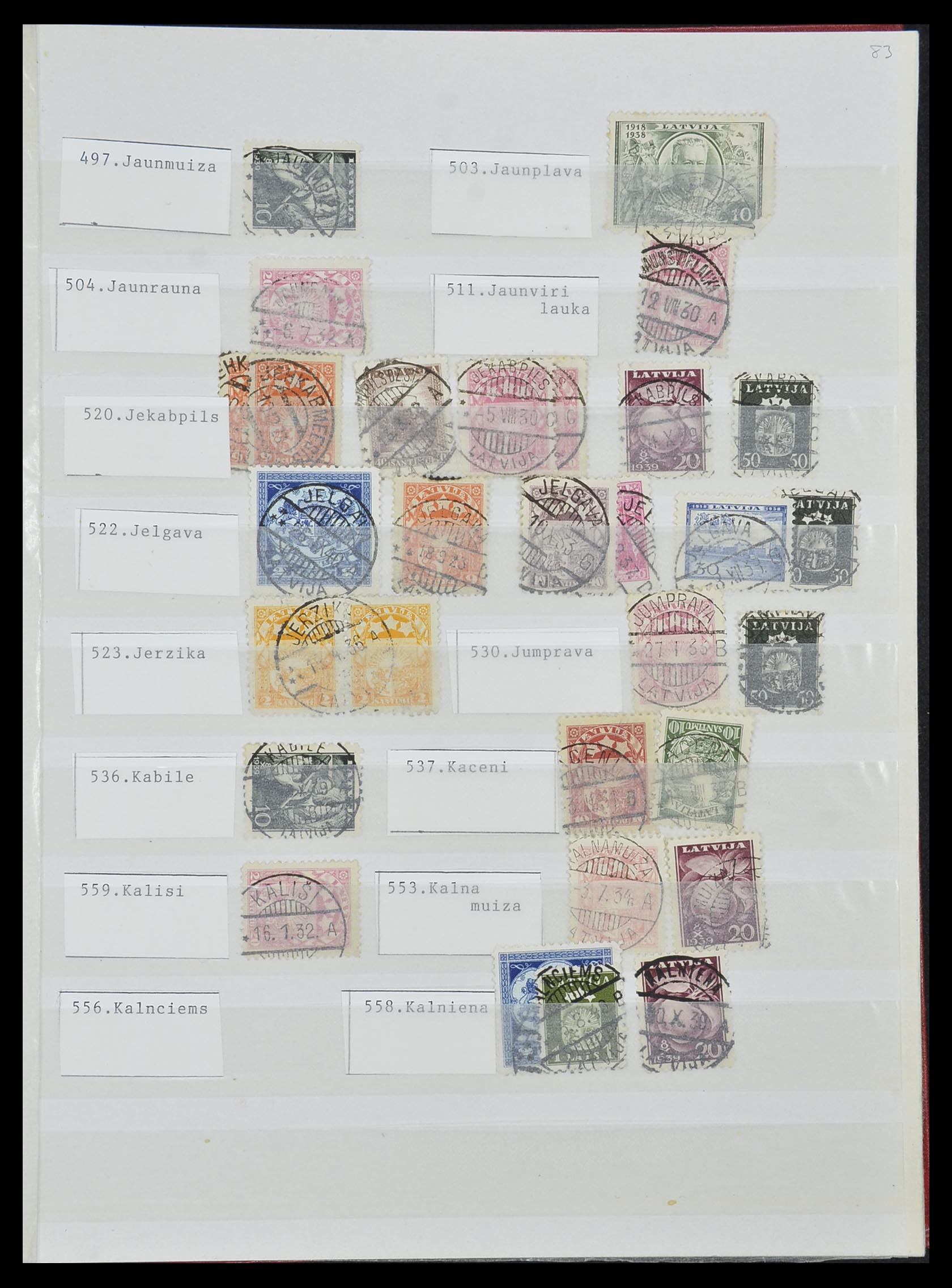 33572 009 - Postzegelverzameling 33572 Letland stempels 1919-1939.