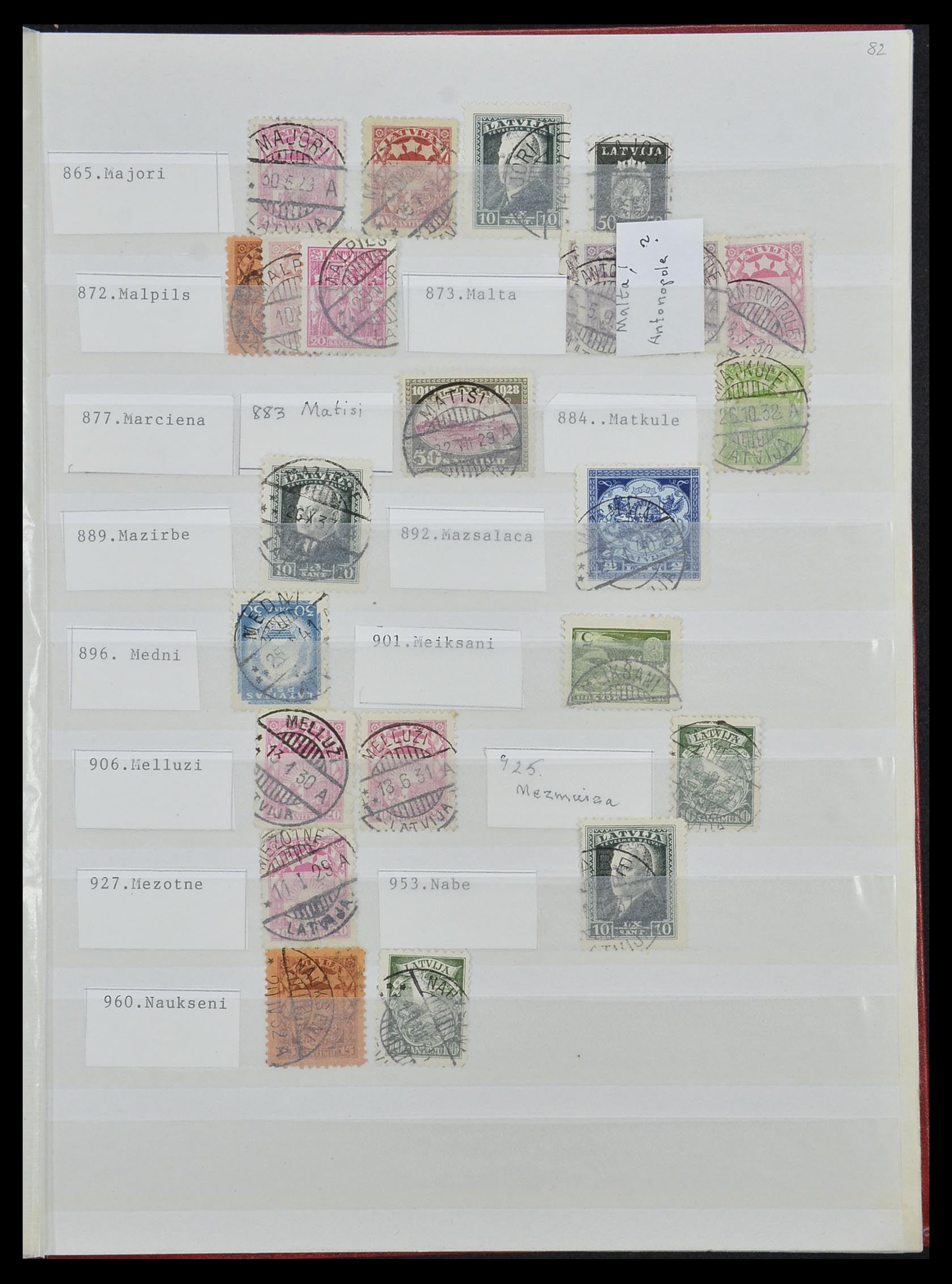 33572 013 - Postzegelverzameling 33572 Letland stempels 1919-1939.