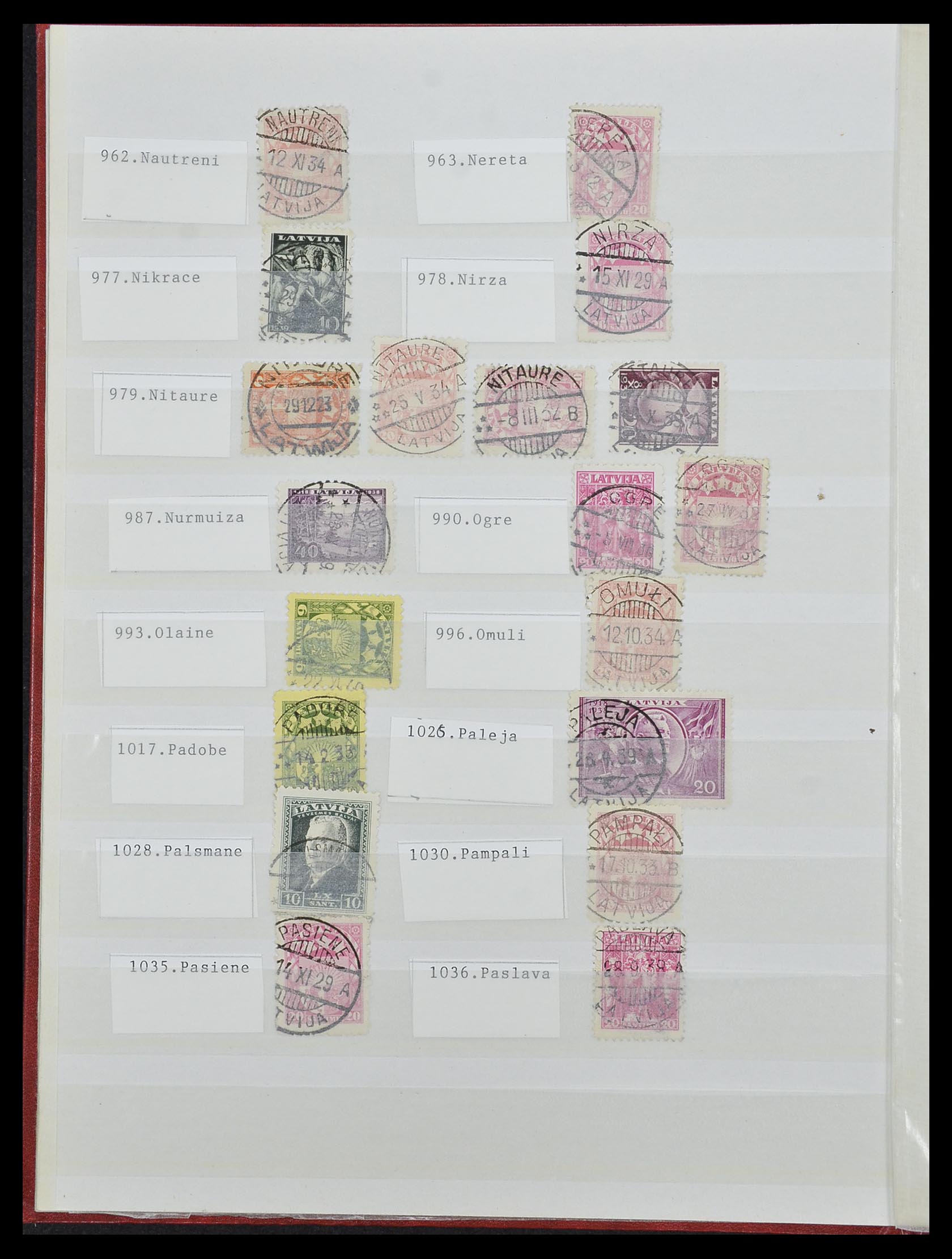 33572 014 - Postzegelverzameling 33572 Letland stempels 1919-1939.