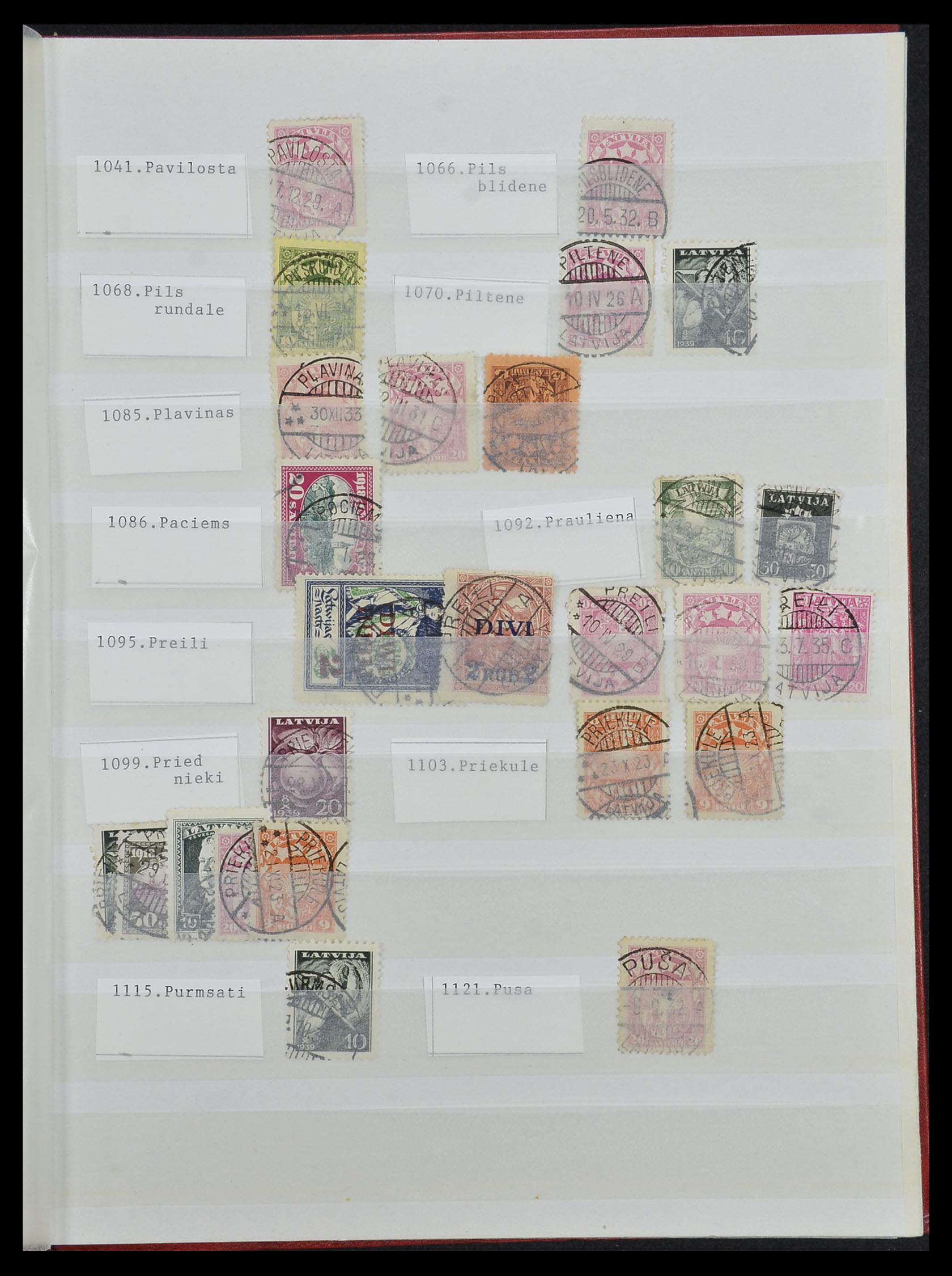 33572 015 - Postzegelverzameling 33572 Letland stempels 1919-1939.